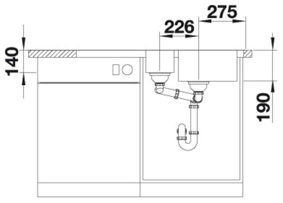 Blanco Edelstahlspüle »DINAS 6 S« 1 Stk. tlg. zum wechselseitigen Einbau geeignet