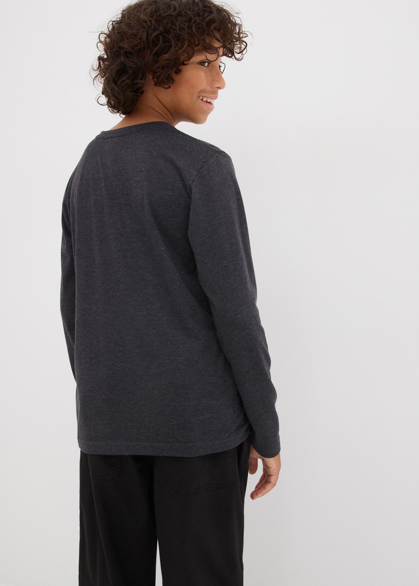 bonprix Langarmshirt Langarmshirt mit Baumwolle