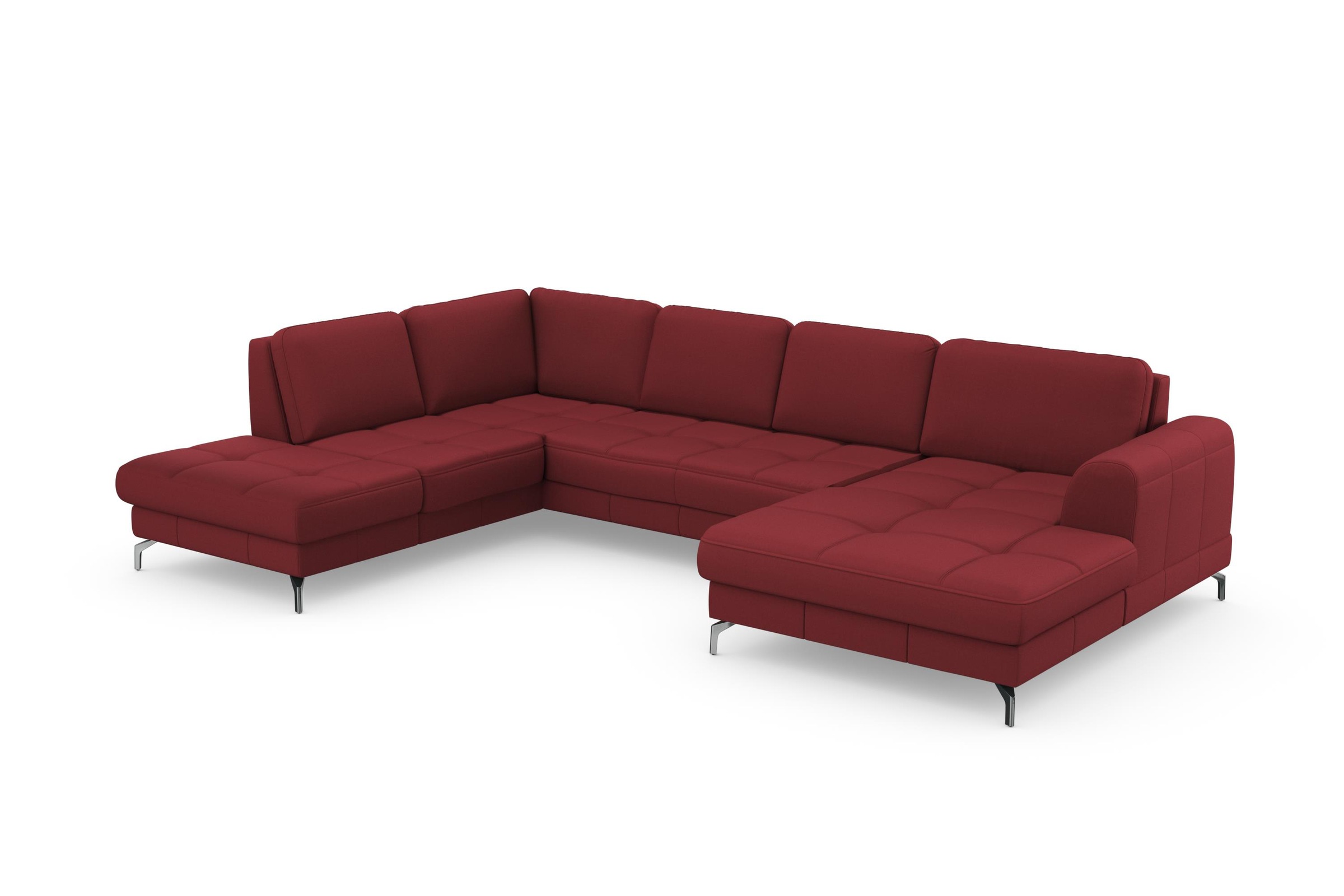 sit&more Wohnlandschaft »Bendigo U-Form«, inklusive Sitztiefenverstellung, Bodenfreiheit 12 cm, in 2 Fußfarben