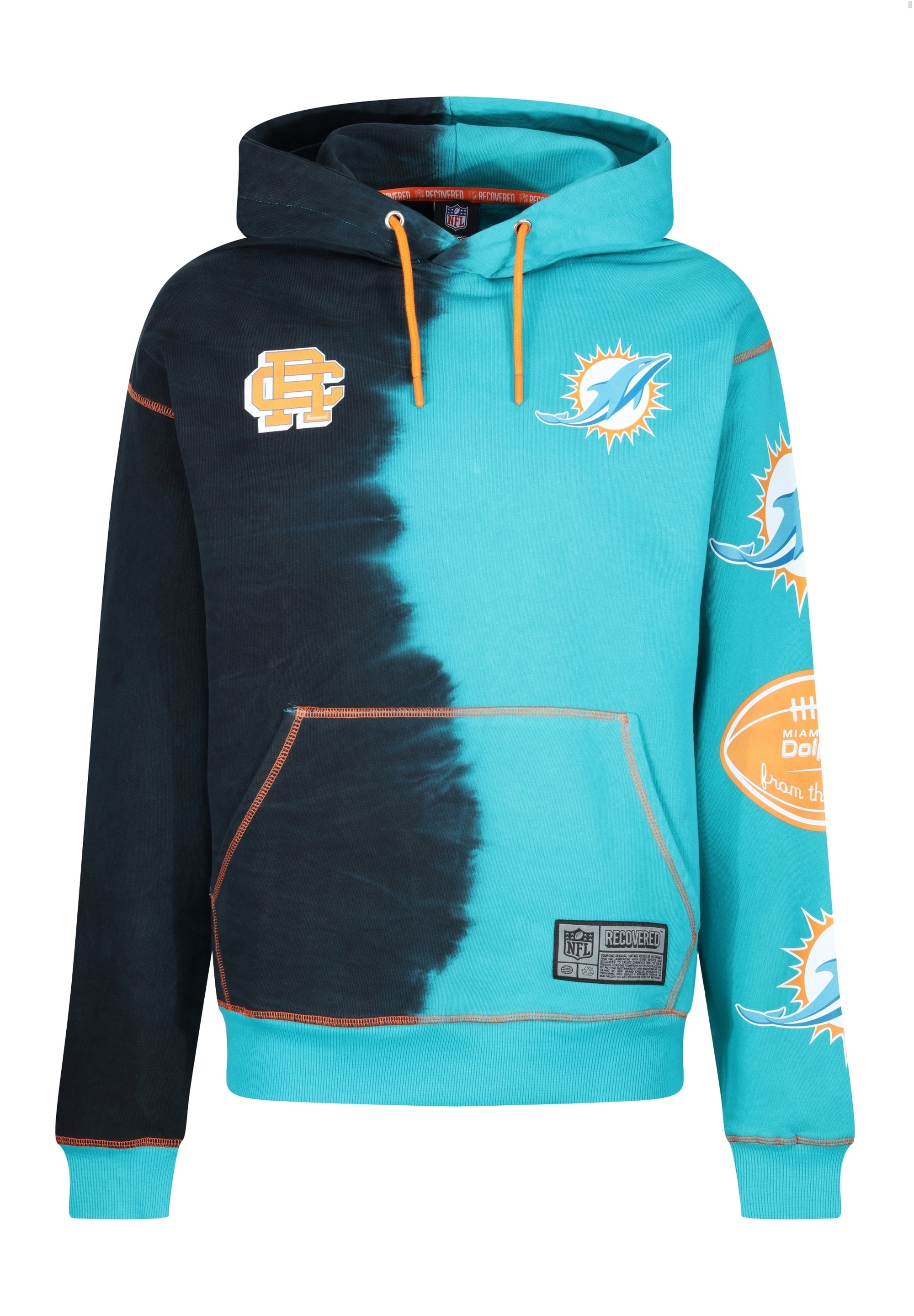 Recovered Kapuzensweatshirt »NFL Dolphins Ink Dye Effect On«, im lockeren Schnitt