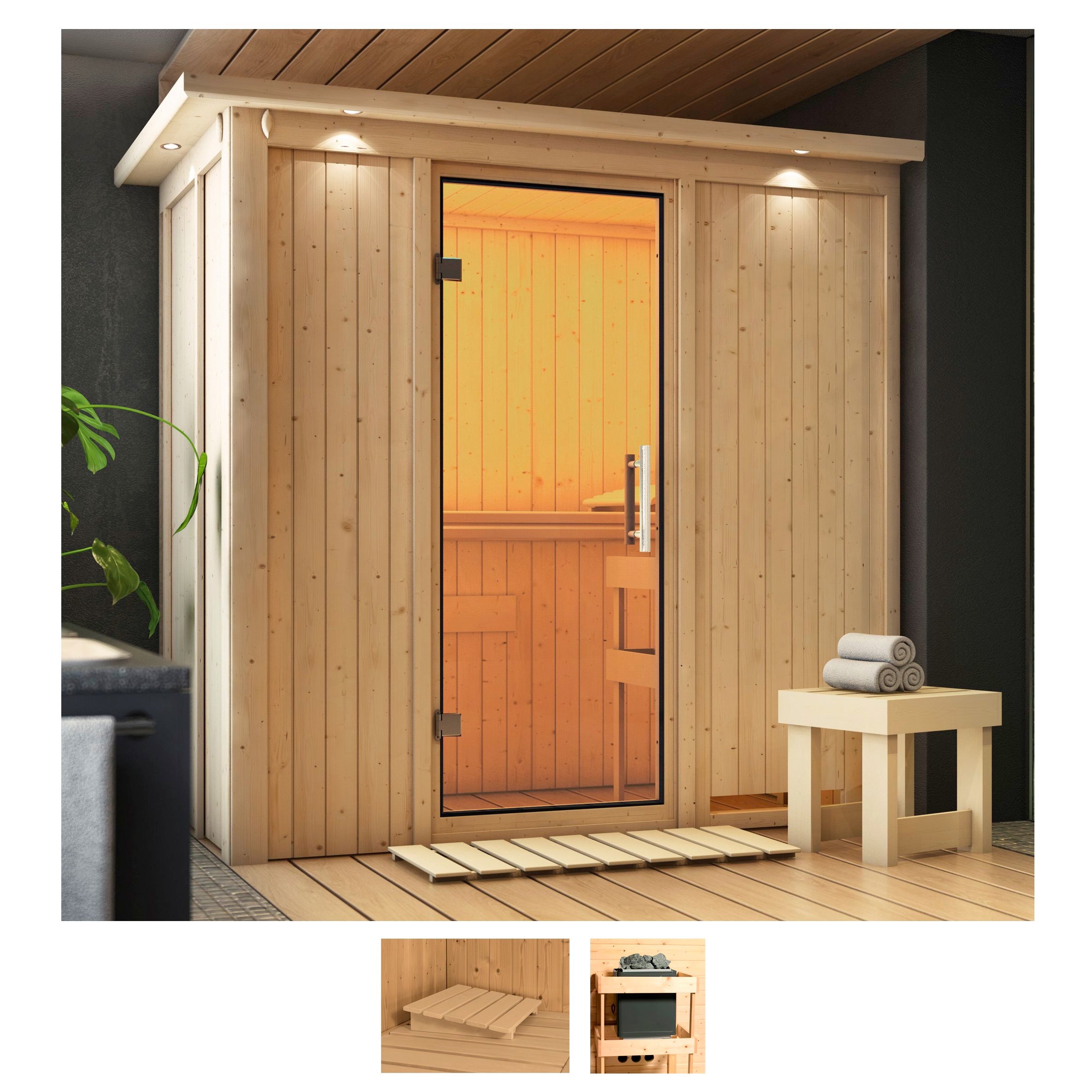 Karibu Sauna "Vada" Set, ohne Ofen