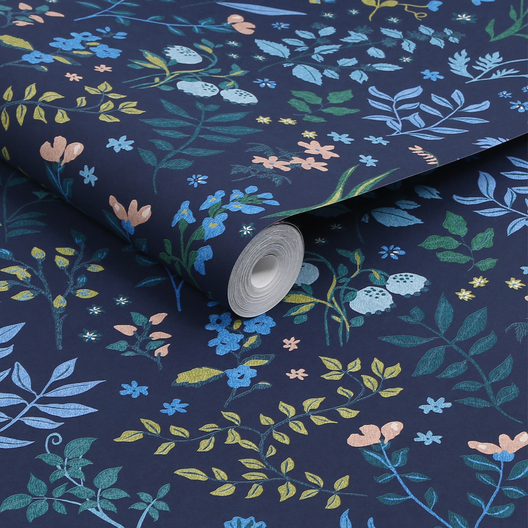 Papier peint intissé Joules Holcombe floral 1005 x 52cm Bleu