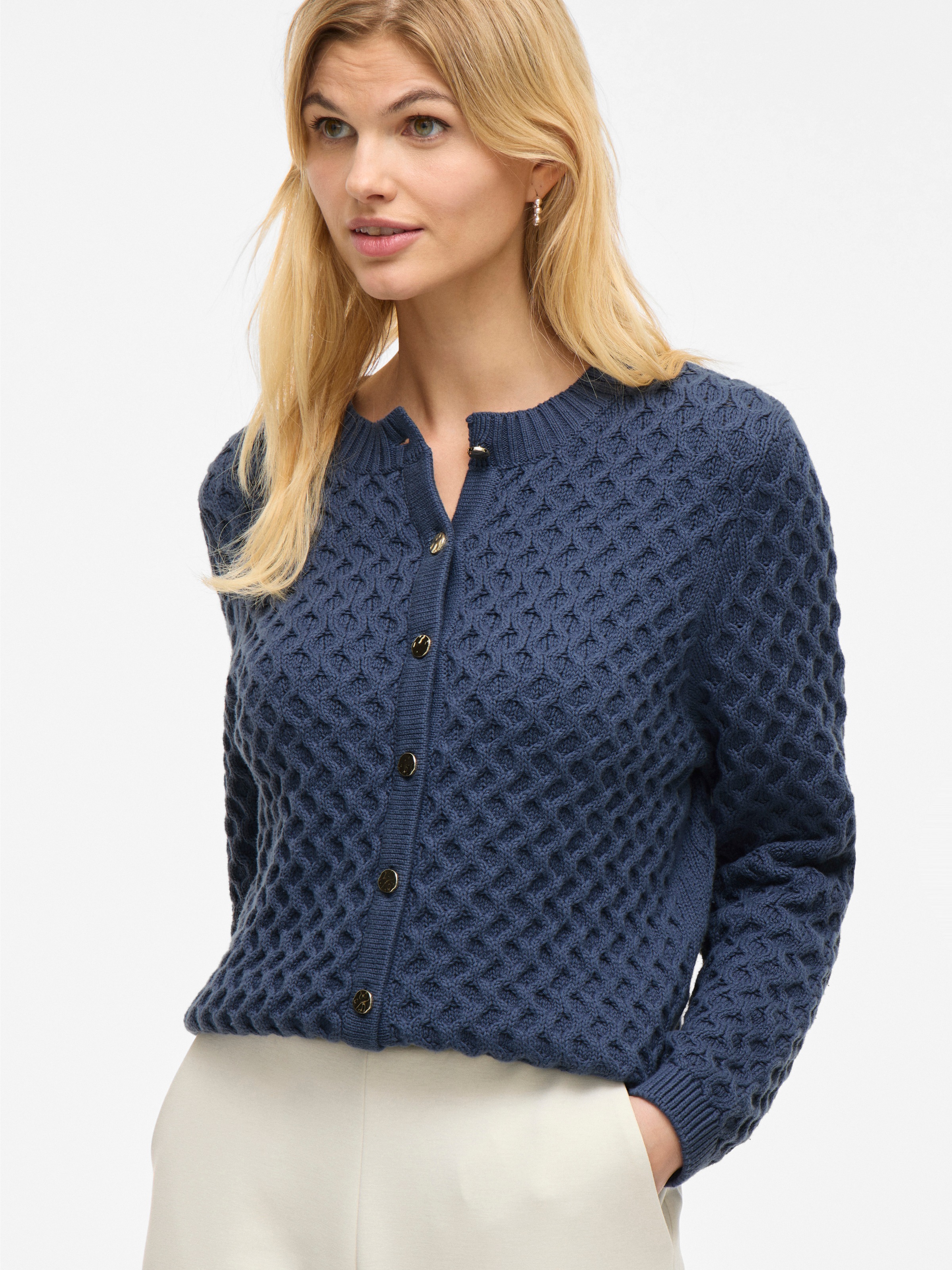 Vila Strickjacke "VIKALI L/S O-NECK KNIT BUTTON CARDIGAN" günstig online kaufen