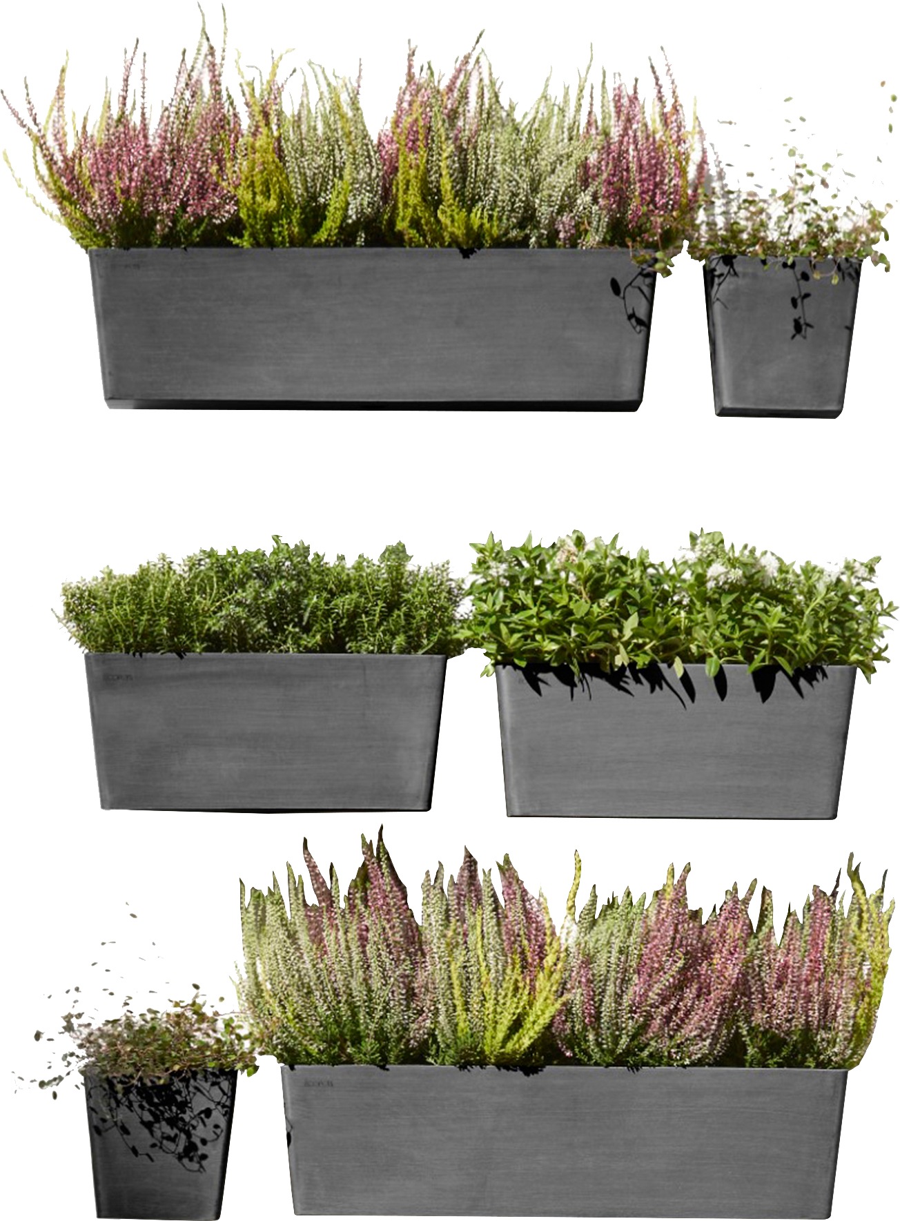 ECOPOTS Blumentopf »Manhattan Wall 35 Dunkelgrau«, für innen und außen: frostsicher, bruchsicher und lichtbeständig