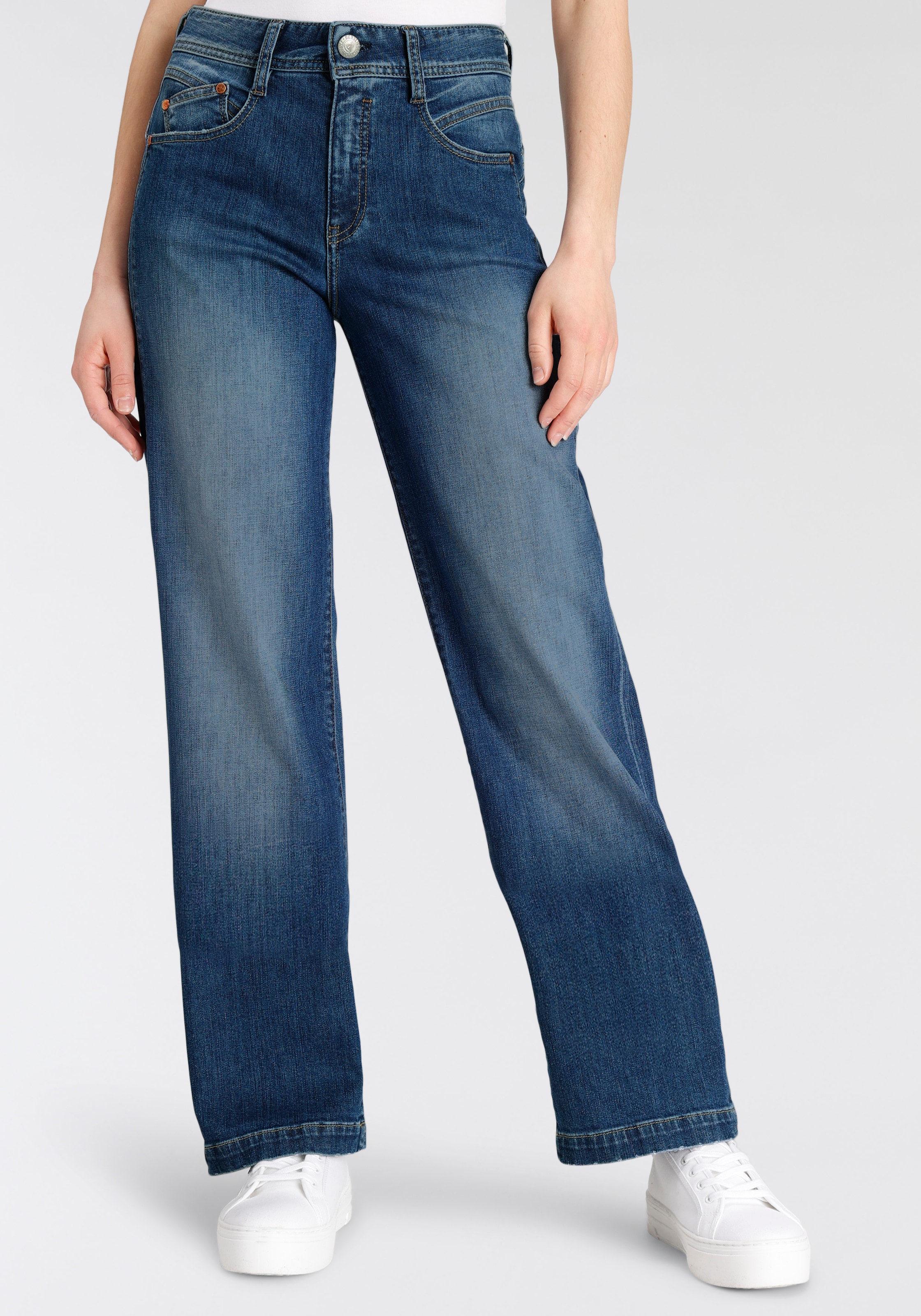 Herrlicher Weite Jeans "Gila Sailor Long Organic", Waschung
