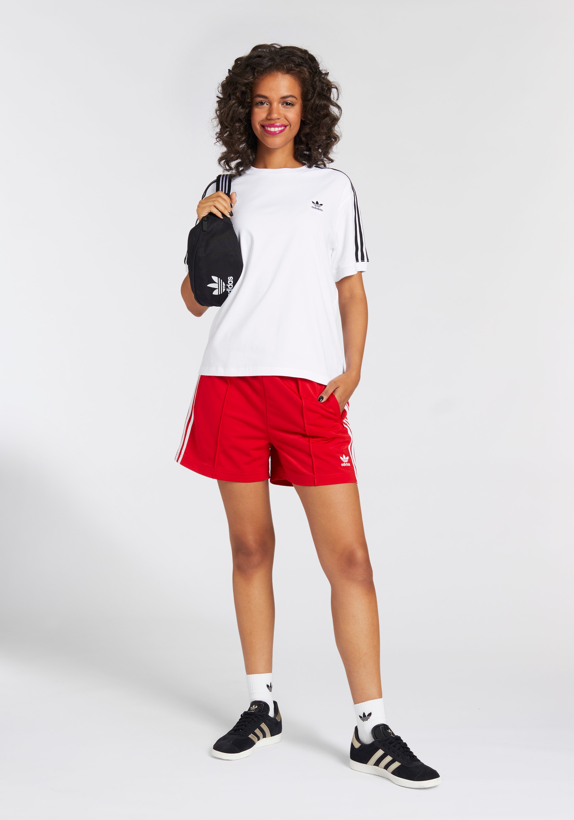 adidas Originals T-Shirt »3 STRIPE TEE«, drei Streifen Shirt mit Trefoil Logo