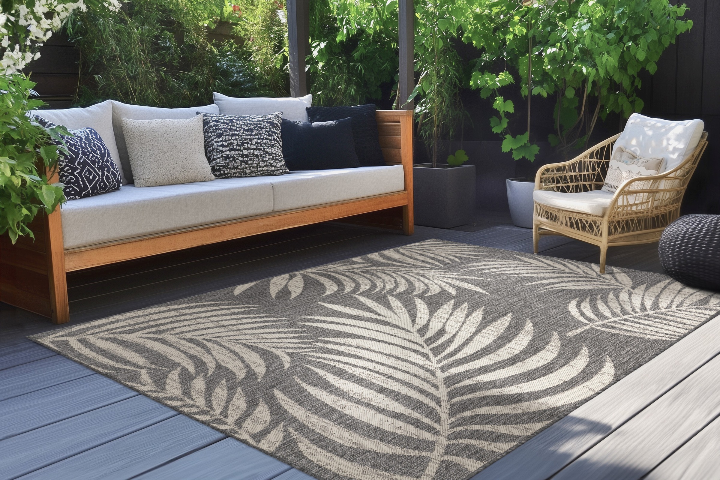 Kayoom Teppich "Nibru 725" rechteckig 5 mm Höhe Flachgewebe, In- und Outdoo günstig online kaufen