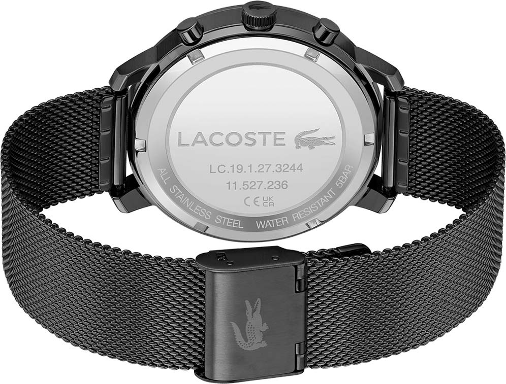 Lacoste Multifunktionsuhr »REPLAY«, Quarzuhr, Armbanduhr, Herrenuhr, Datum, Edelstahlarmband
