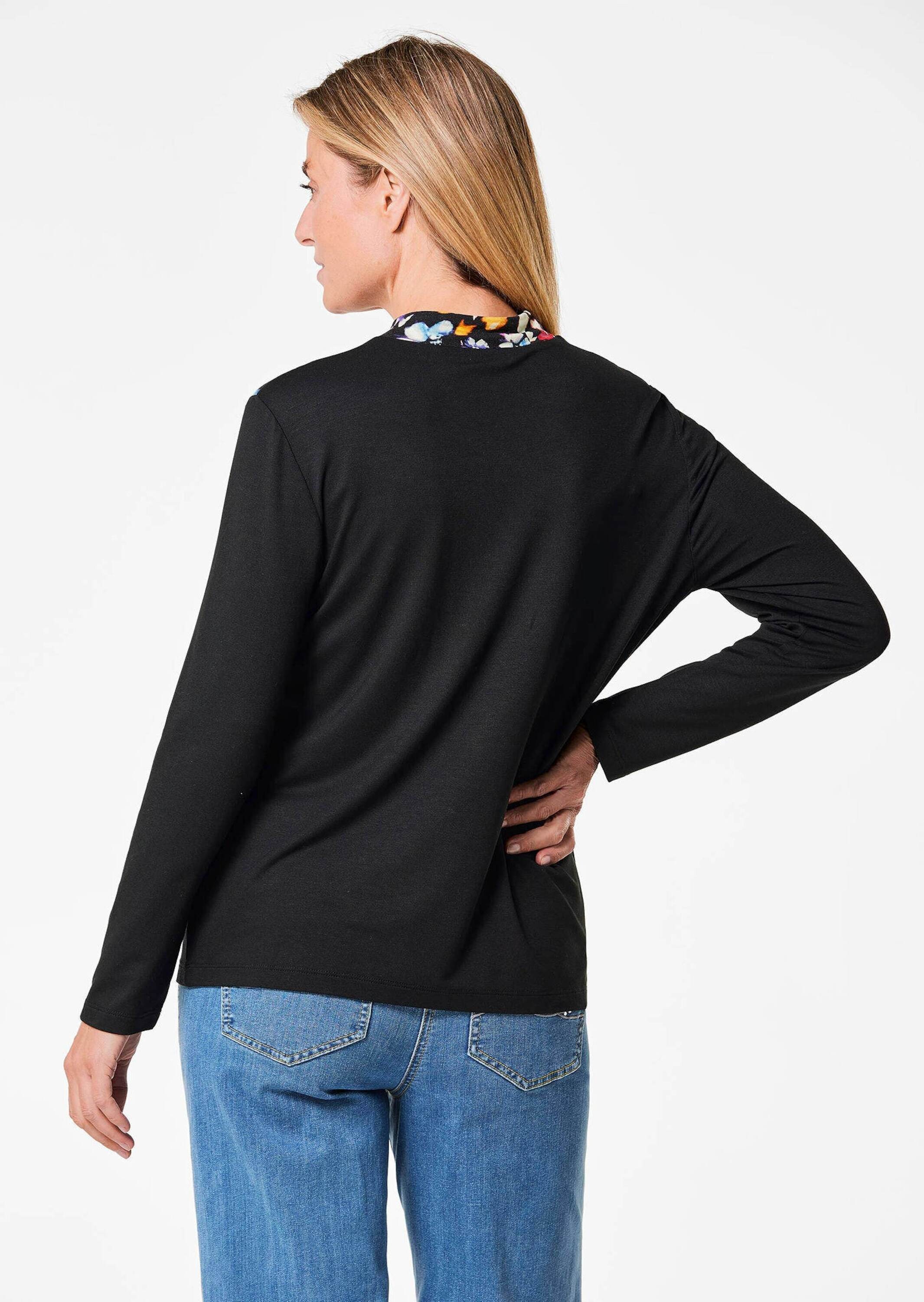 GOLDNER Print-Shirt "Kurzgröße Druckshirt mit Stehkragen" Schöner, floraler günstig online kaufen