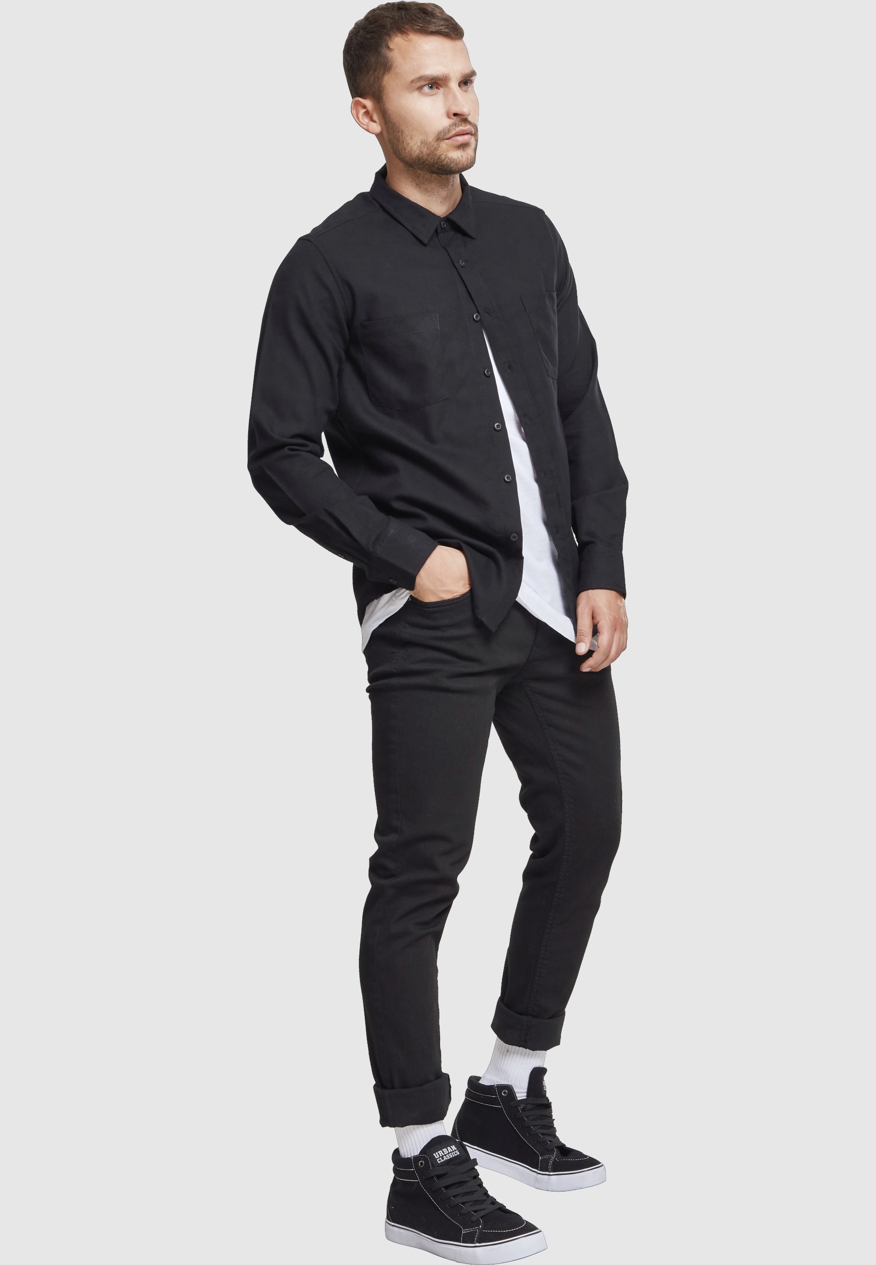 URBAN CLASSICS Kurzarmshirt »Urban Classics Herren Checked Flanell Shirt« 1 Stk.
