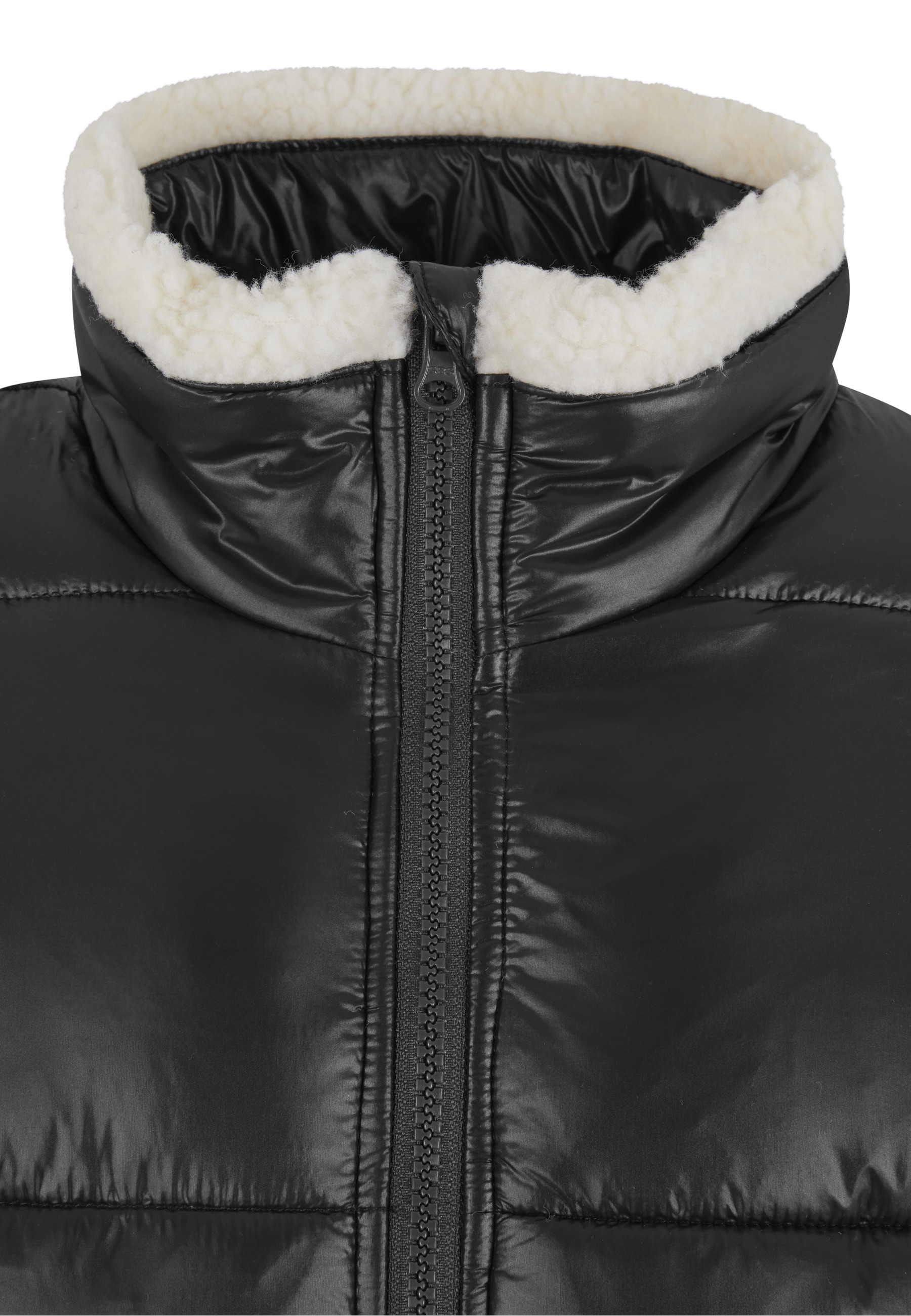 URBAN CLASSICS Allwetterjacke »Urban Classics Ladies Recycled Shiny Puffer Sherpa Jacket« 1 Stk. tlg. ohne Kapuze