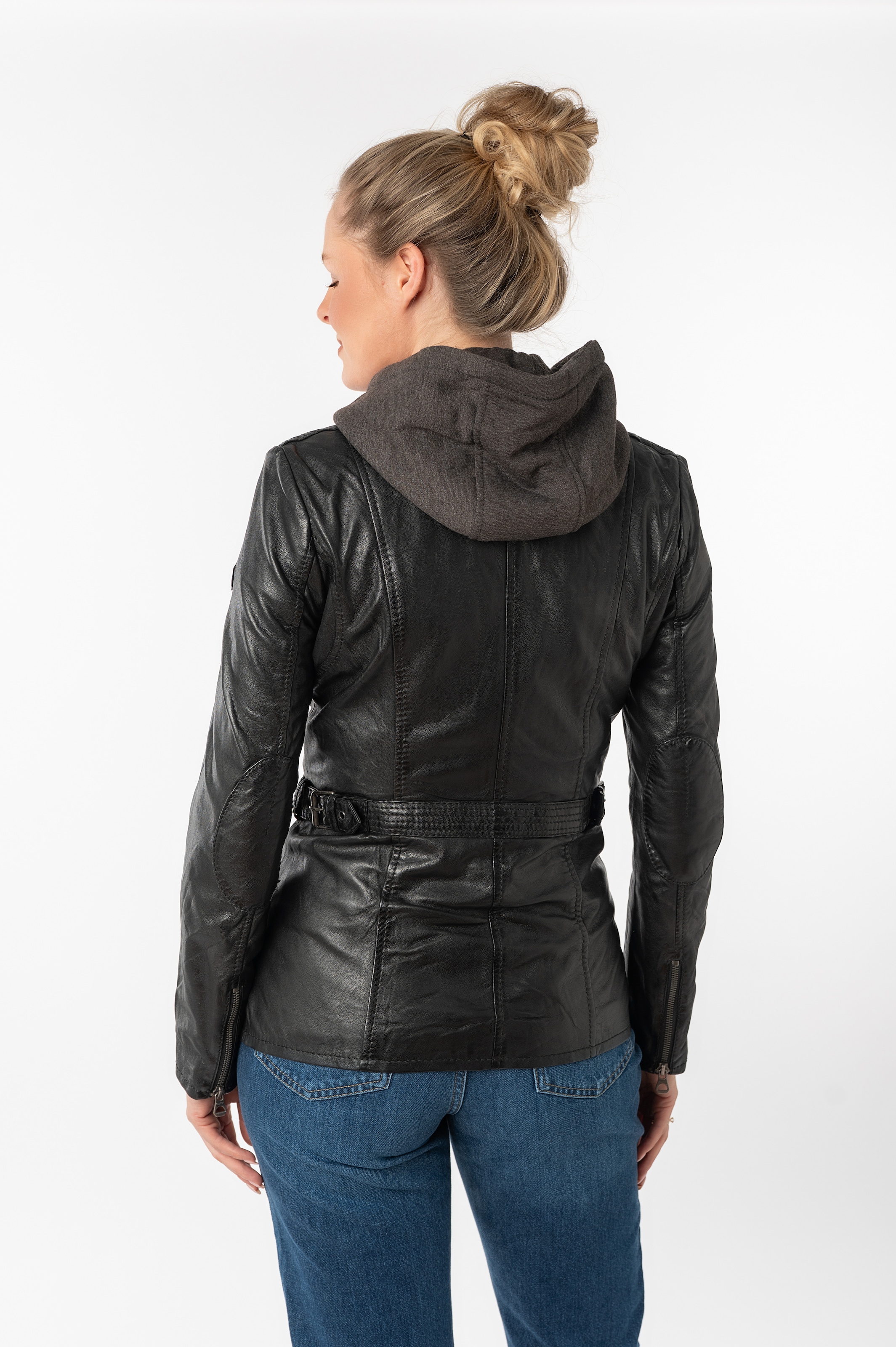 Mauritius Lederjacke »Adelyn«, mit Kapuze, 2-in-1-Lederjacke