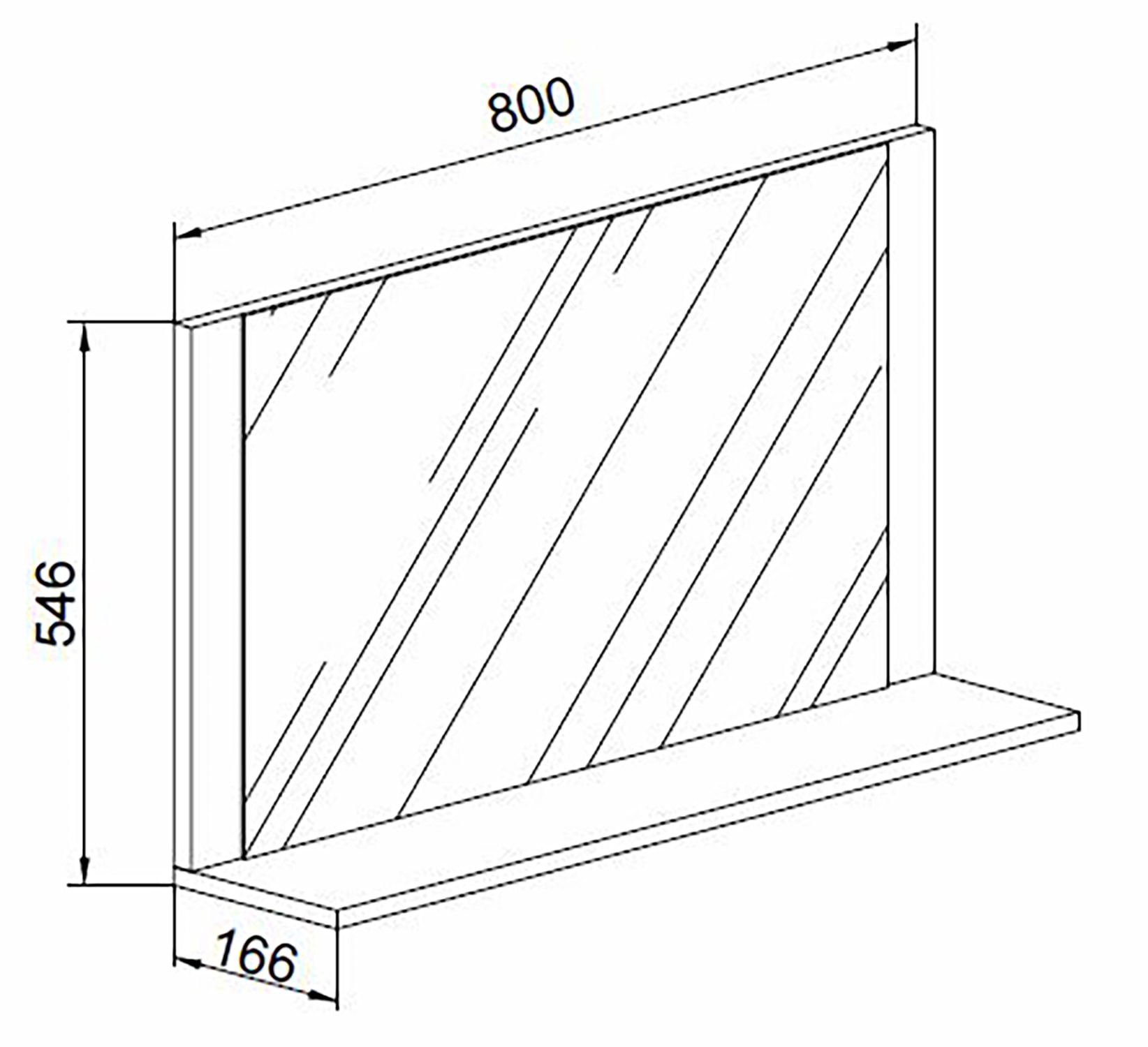VCM Badspiegel »VCM Badspiegel | Hängespiegel mit Ablage | modernes Design | Maße ca. H. 55 x B. 80 x T. 17 cm | Wandspiegel ¿ Lendas«, (VCM Lendas)