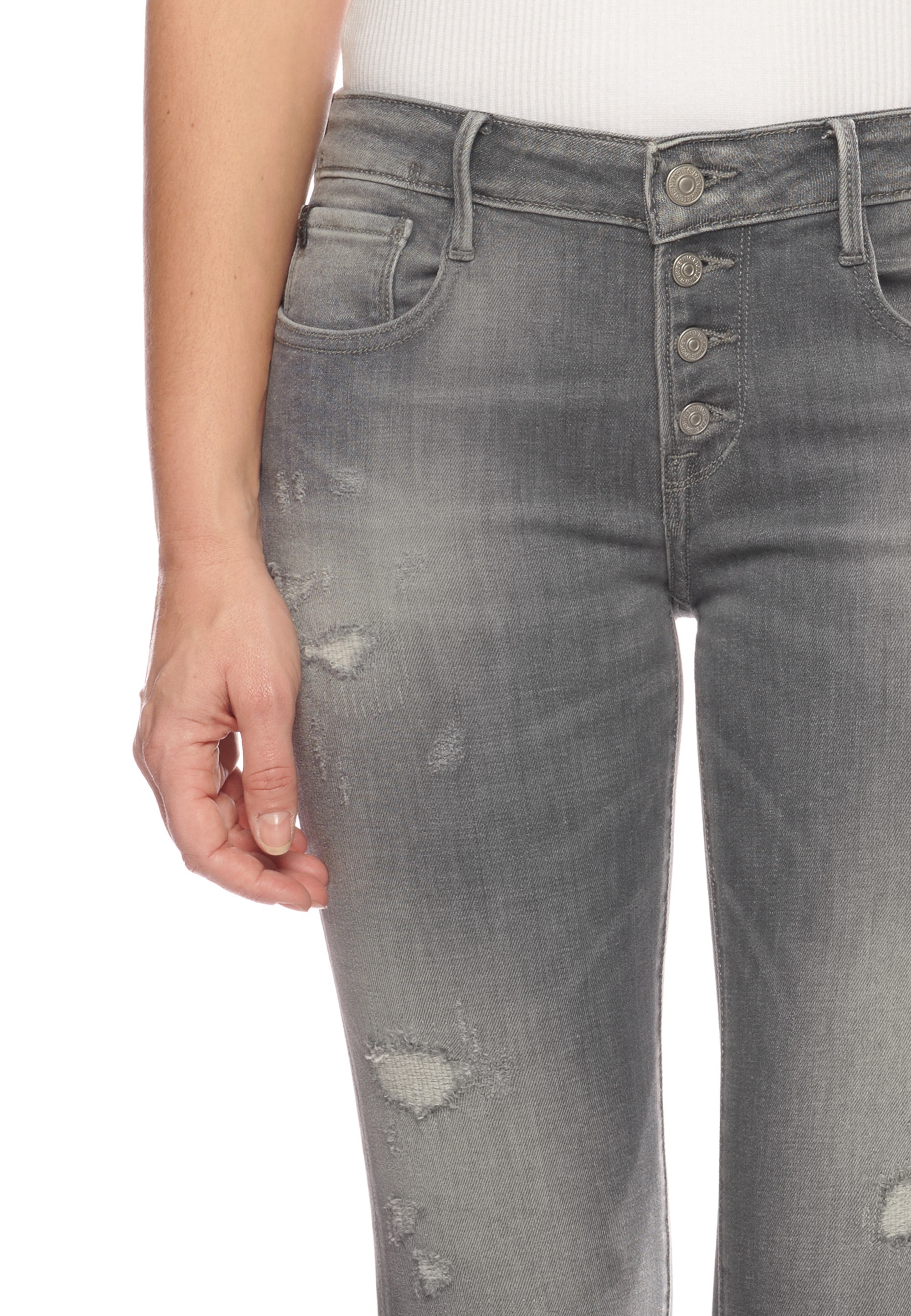 Le Temps Des Cerises Slim-fit-Jeans, mit trendigen Used-Details