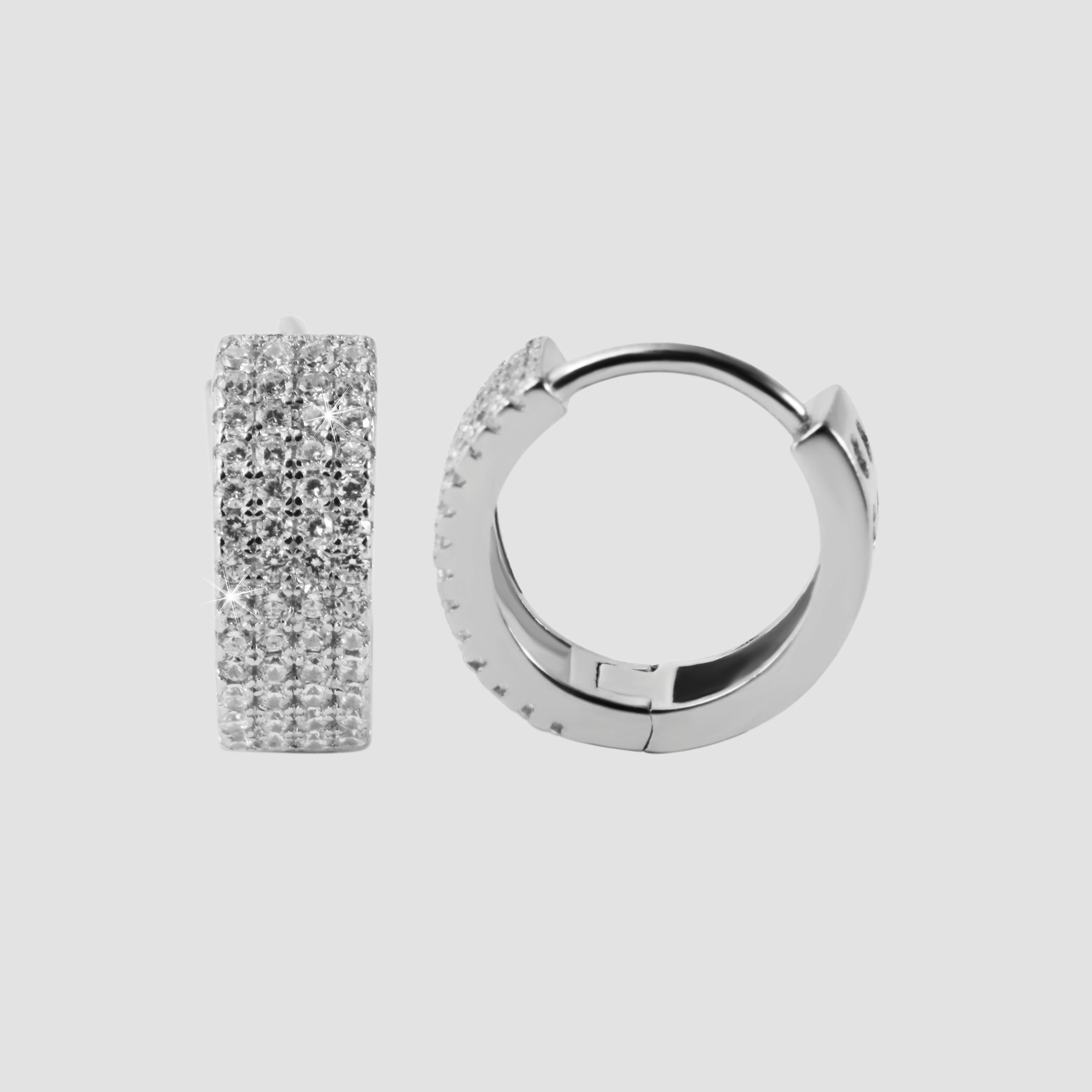 Adelia´s Klappcreolen »Damen Ohrringe – Klappcreole Herz aus 925 Silber mit Zirkonia« Ein kleines Geschenk mit großer Wirkung