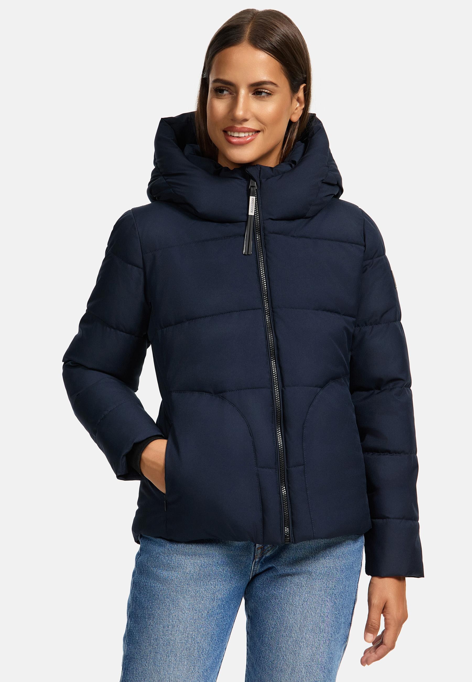 Navahoo Steppjacke »Lachperle XIV«, mit Kapuze, Kurze gesteppte Damen Winterjacke mit hohem Kragen und Kapuze