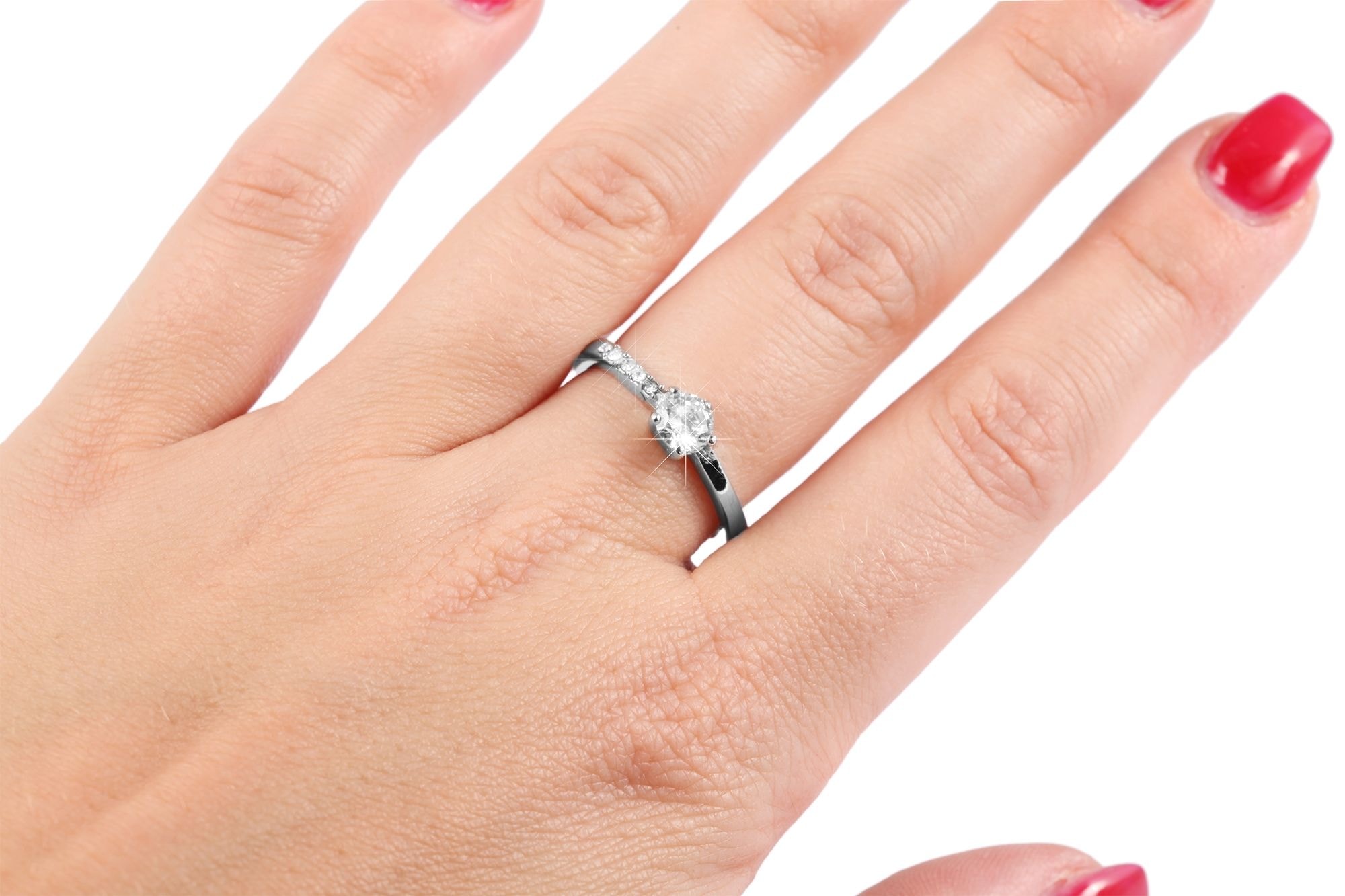Fingerring ADELIA´S "Damen Ring aus Edelstahl mit Zirkonia" Gr. 52, silber, Fingerringe, Damen, 52, Edelstahl, Fingerring 6