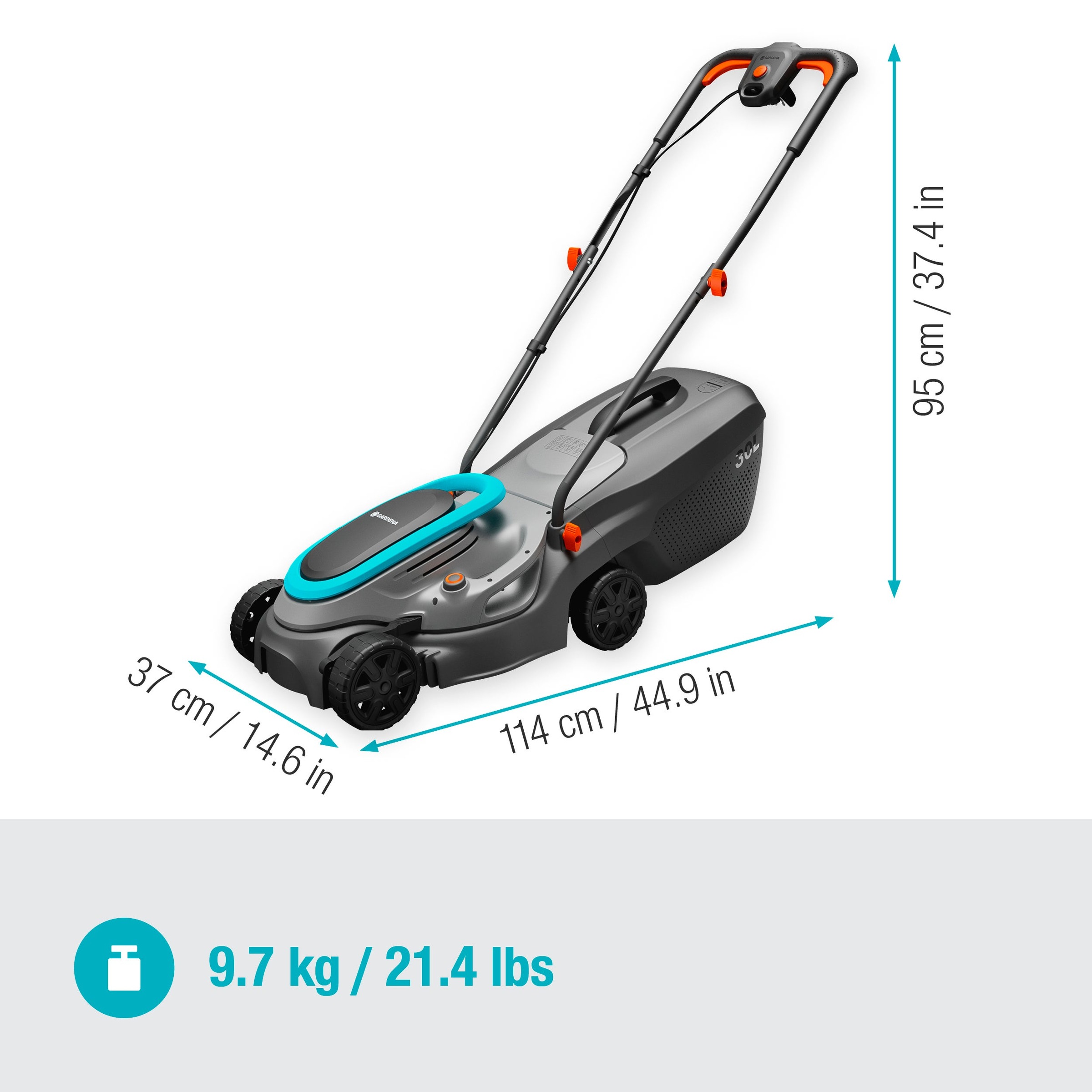 GARDENA Elektrorasenmäher »PowerMax 32/1200 G2« für die Pflege kleinerer bis mittelgroßer Rasenflächen