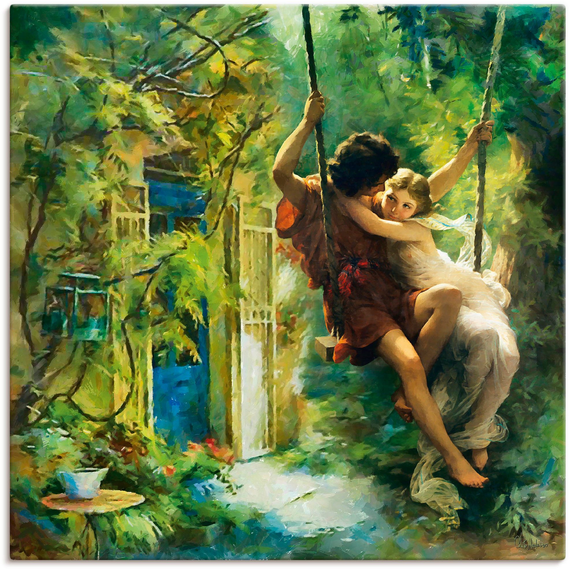 Artland Wandbild "Paar auf einer Schaukel" Bilder von Liebespaaren 1 Stk. t günstig online kaufen