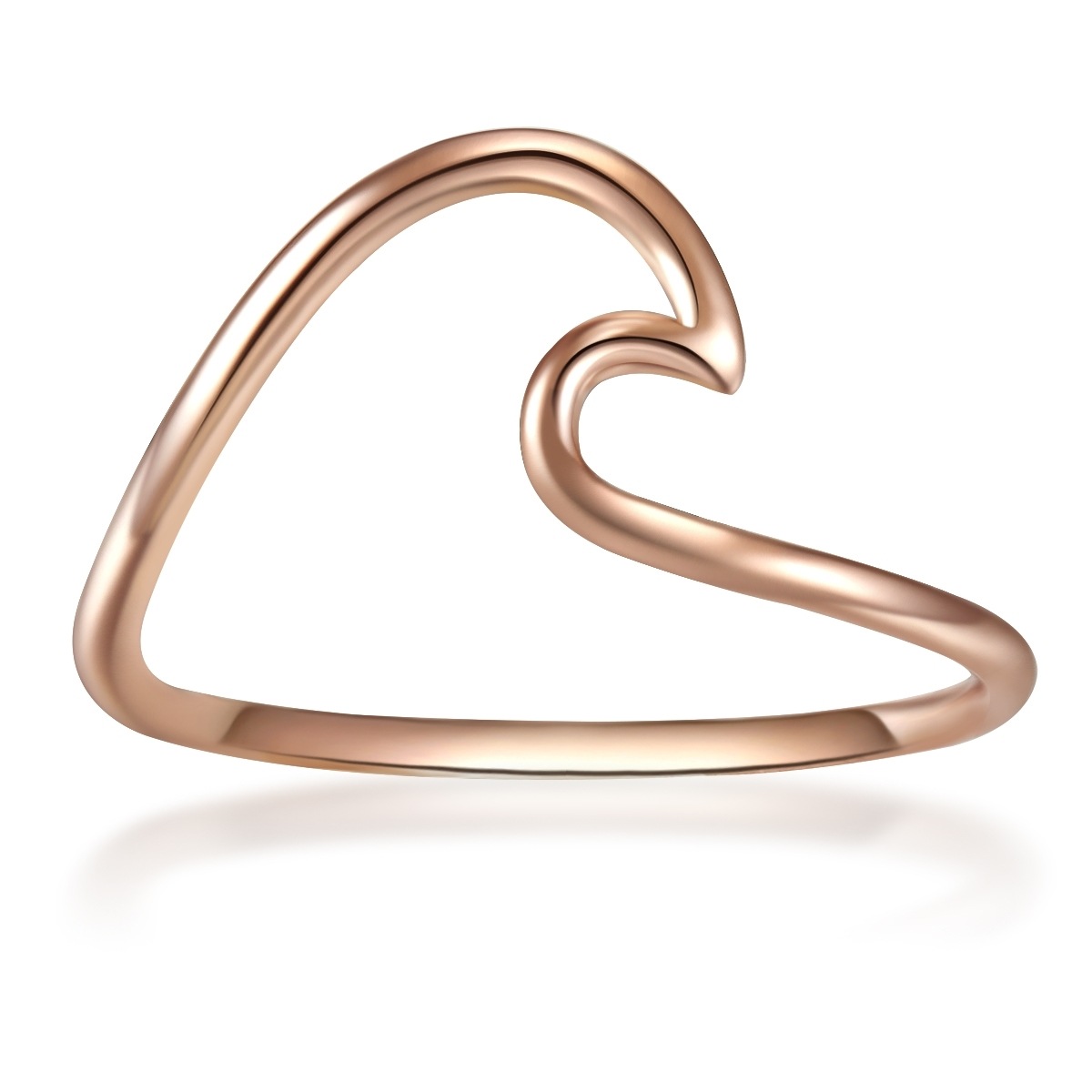 Fingerring GLANZSTÜCKE MÜNCHEN "GSM151" Gr. 60, roségold, Fingerringe, Damen, 60, Silber 925 (Sterlingsilber), 8,5mm, Fingerring, in Wellen Optik