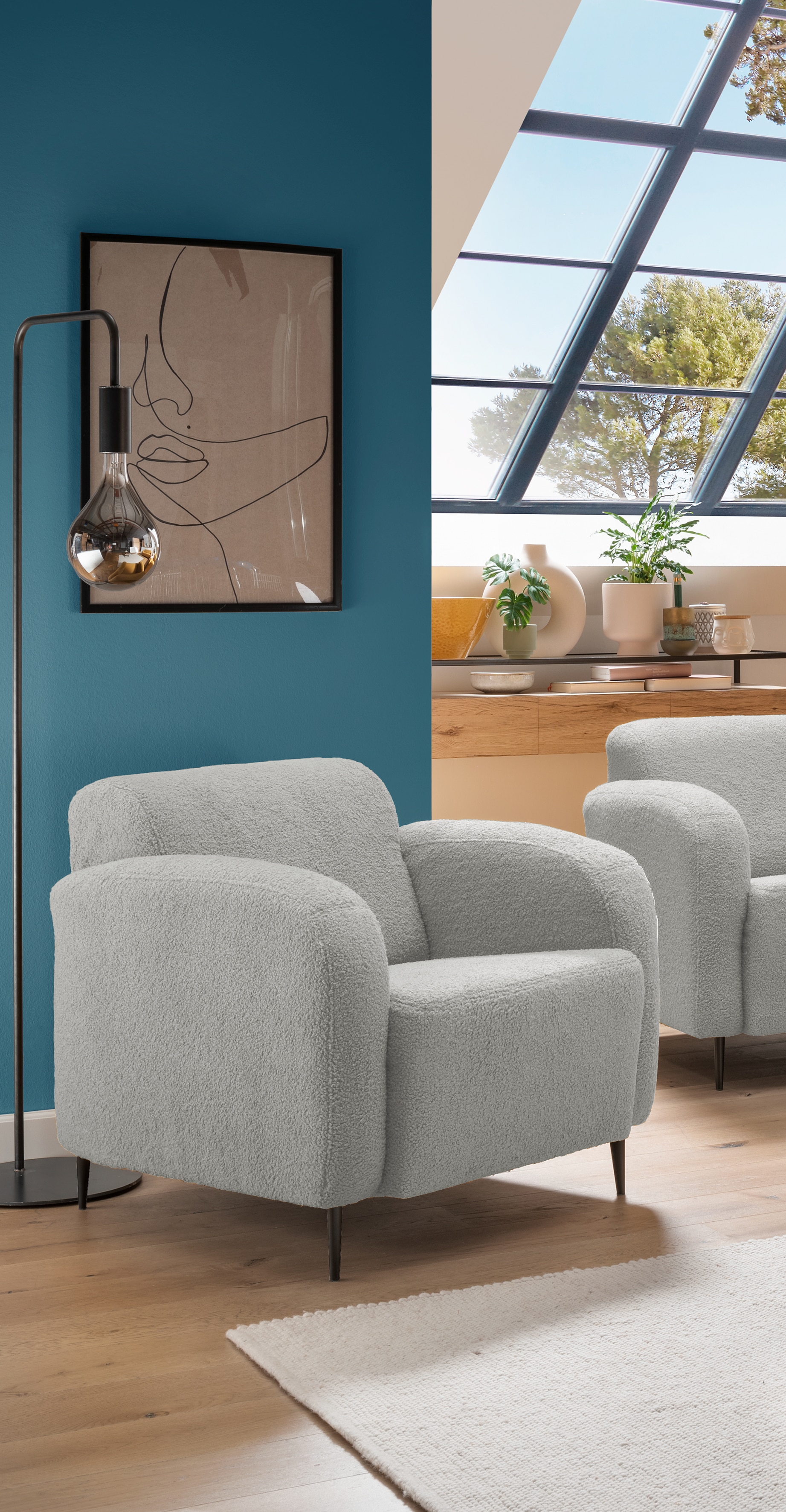 Home affaire Cocktailsessel "Marone Loungesessel, bequem, Breite 85cm, bodenfrei" auch als 2-Sitzer und 3-Sitzer erhältlich