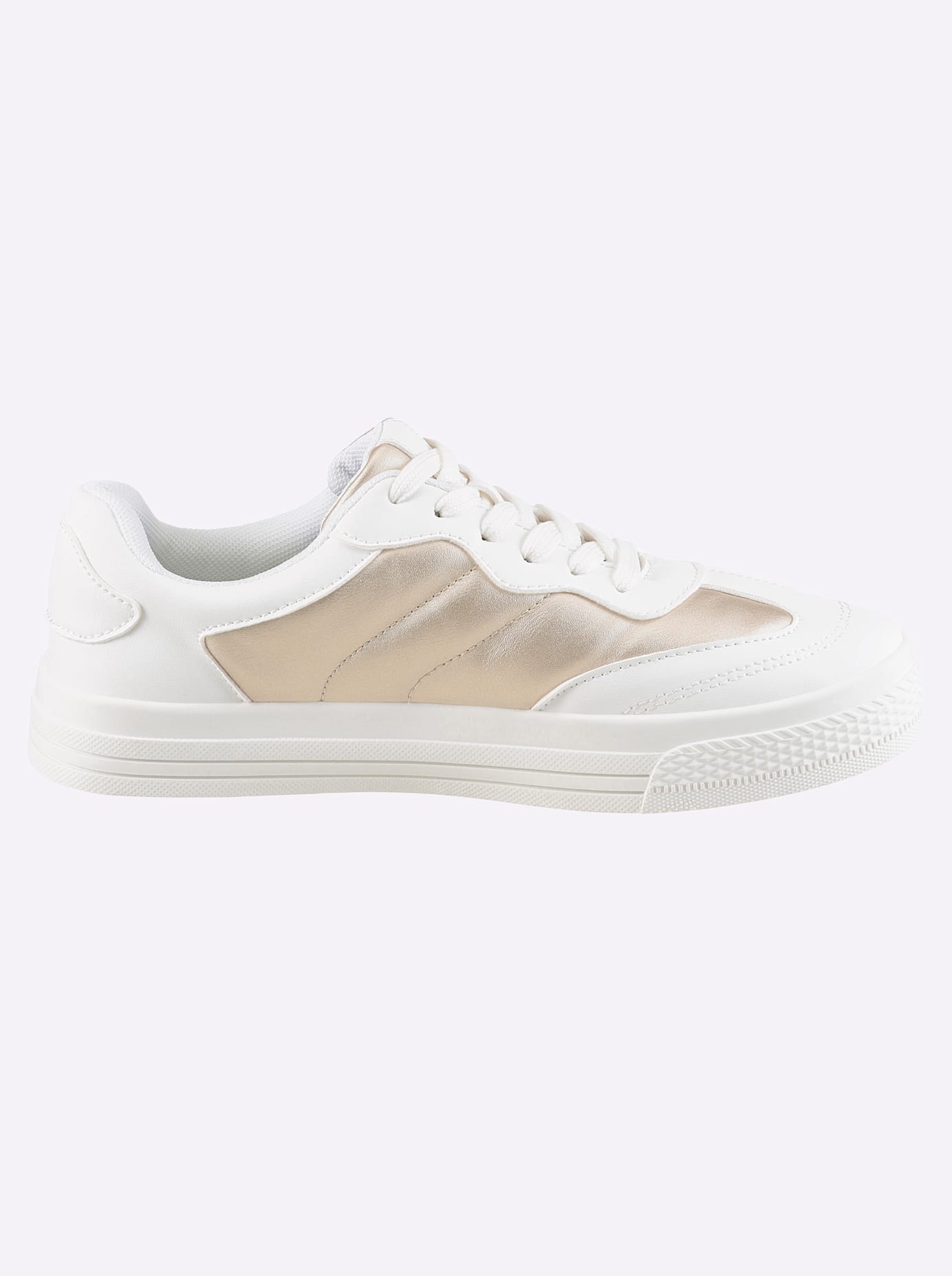 Sneaker HEINE, Damen, Gr. 38, weiß, bronzefarben, Synthetik, Schuhe Sneaker 3