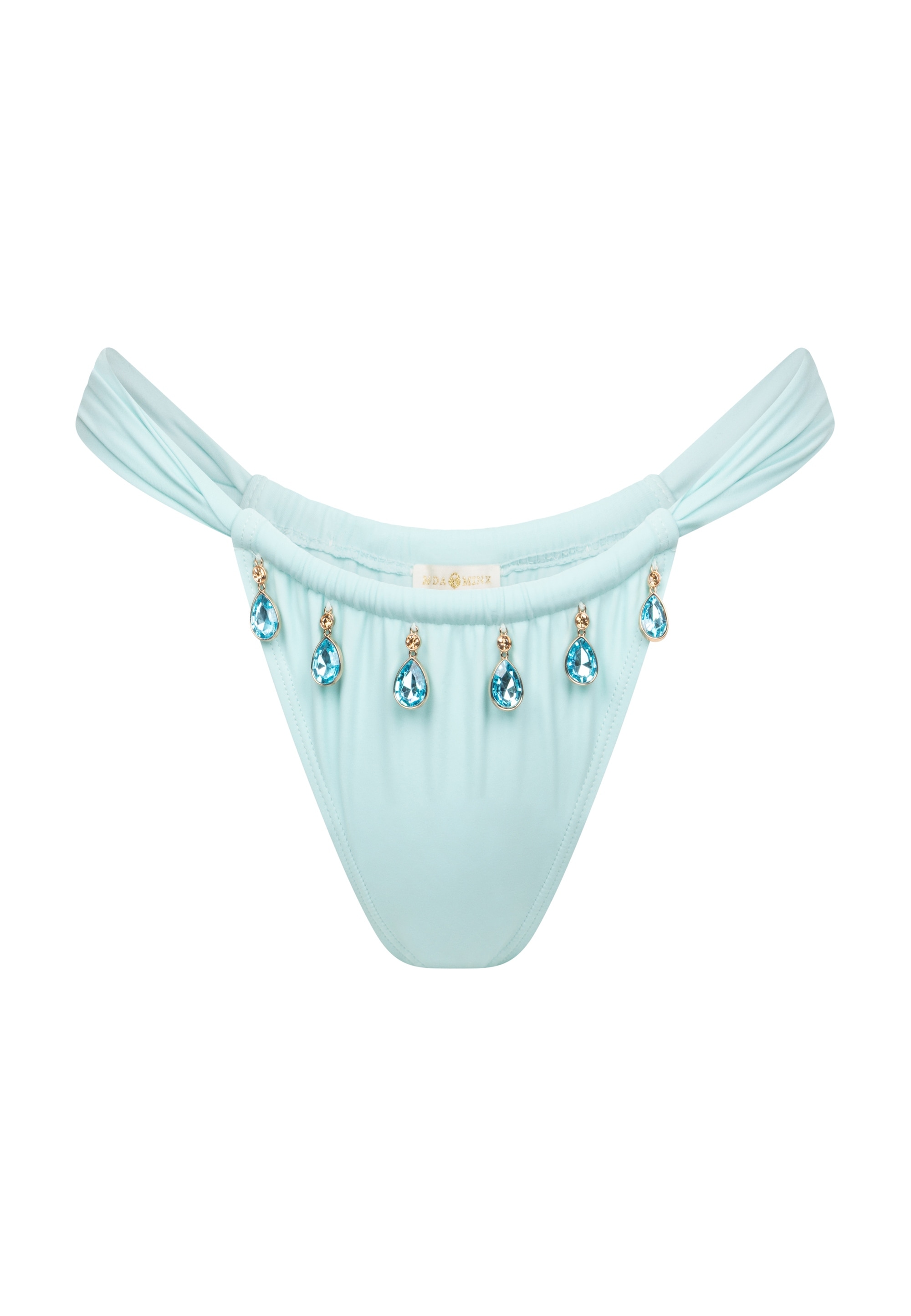 Moda Minx Bikini-Hose »Selene Droplet Rouched Fixed Bikini Bottom«, (1 St.), mit edlen Schmuckelementen