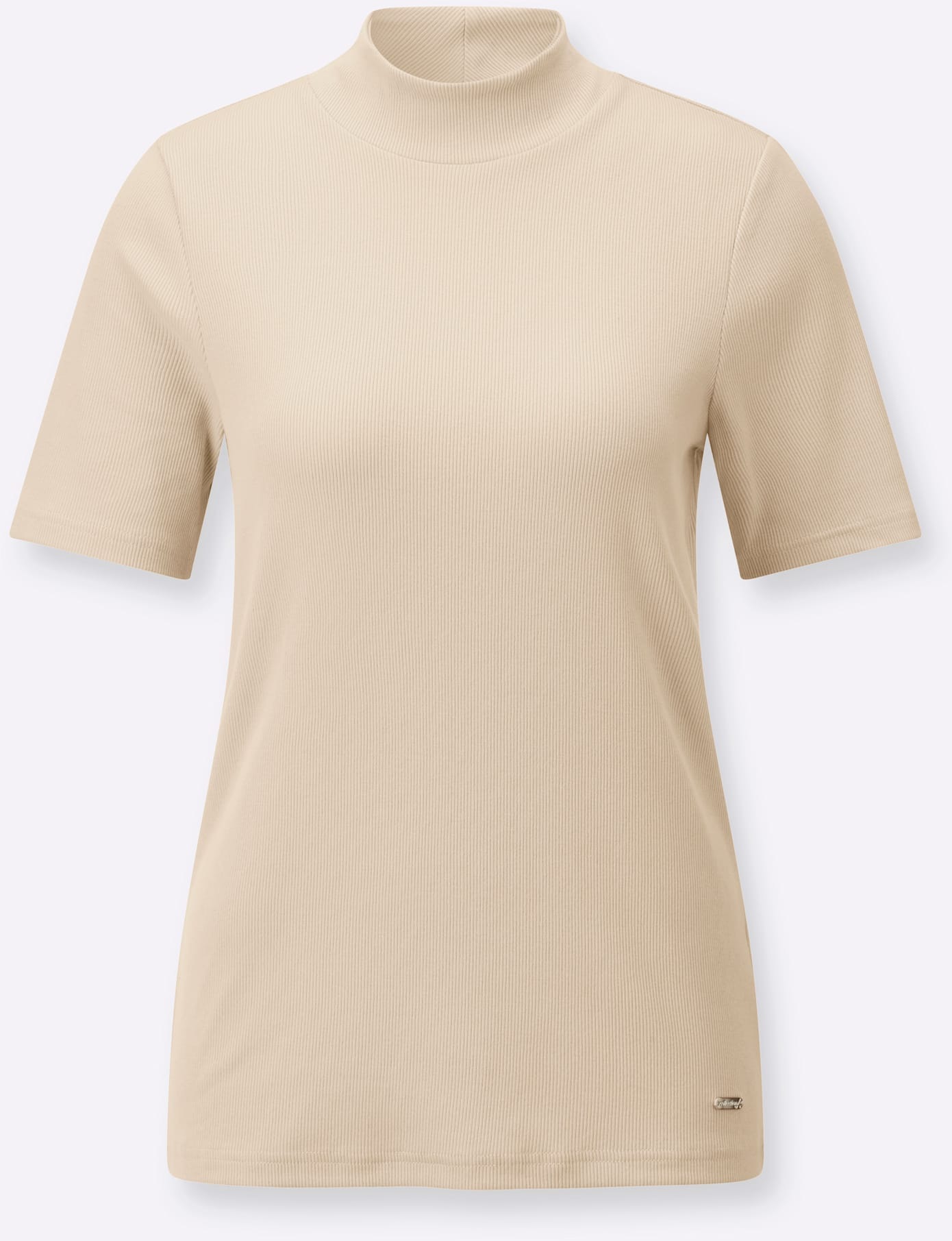 Stehkragenshirt CASUAL LOOKS "Stehkragen-Shirt", Damen, Gr. 48, elfenbein, 95% Baumwolle, 5% Elasthan, unifarben, Shirts Stehkragenshirt 2