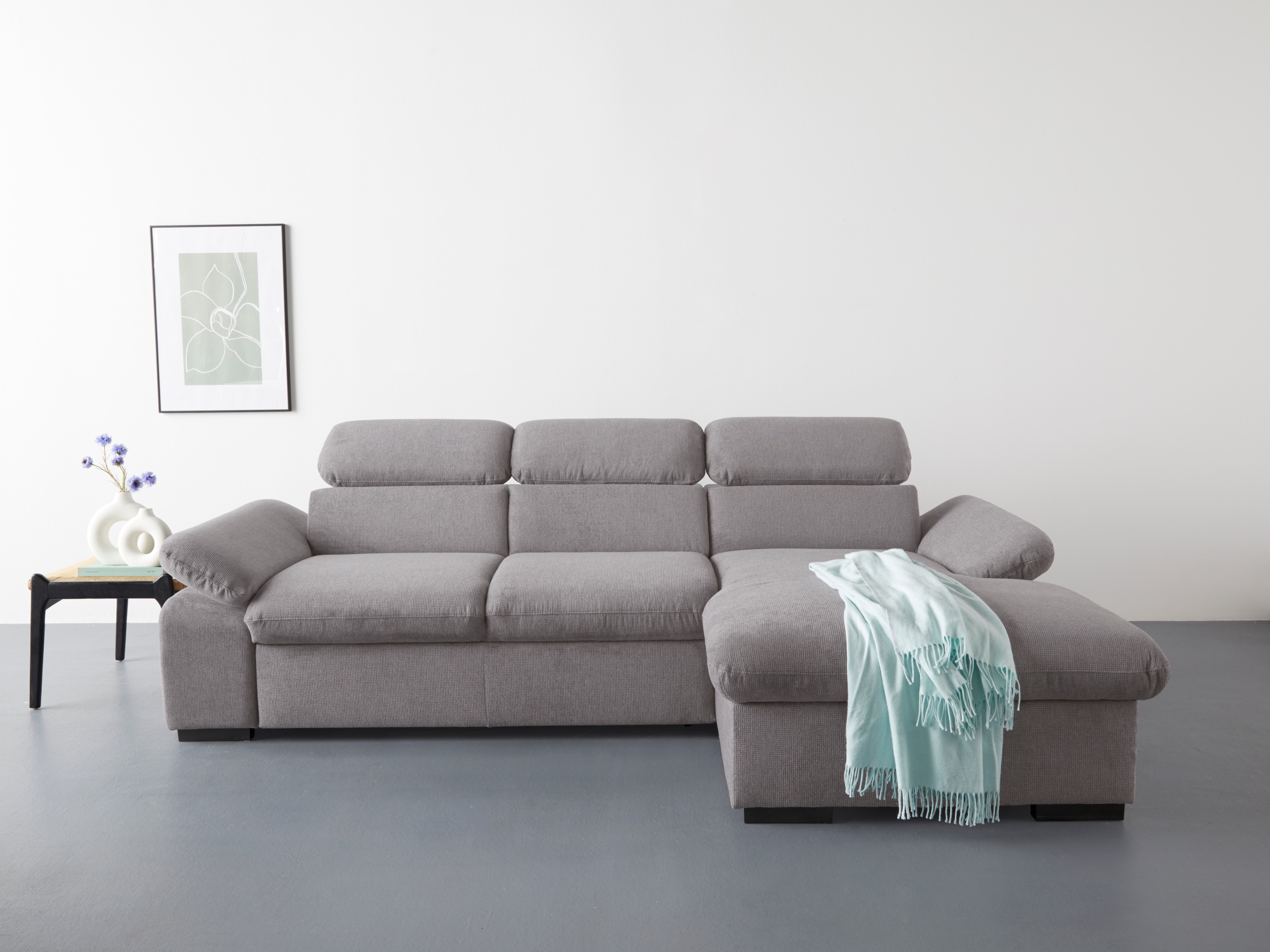 COTTA Ecksofa "Lola L-Form mit Kopfteilfunktion & Hocker", (Set, mit Hocker günstig online kaufen