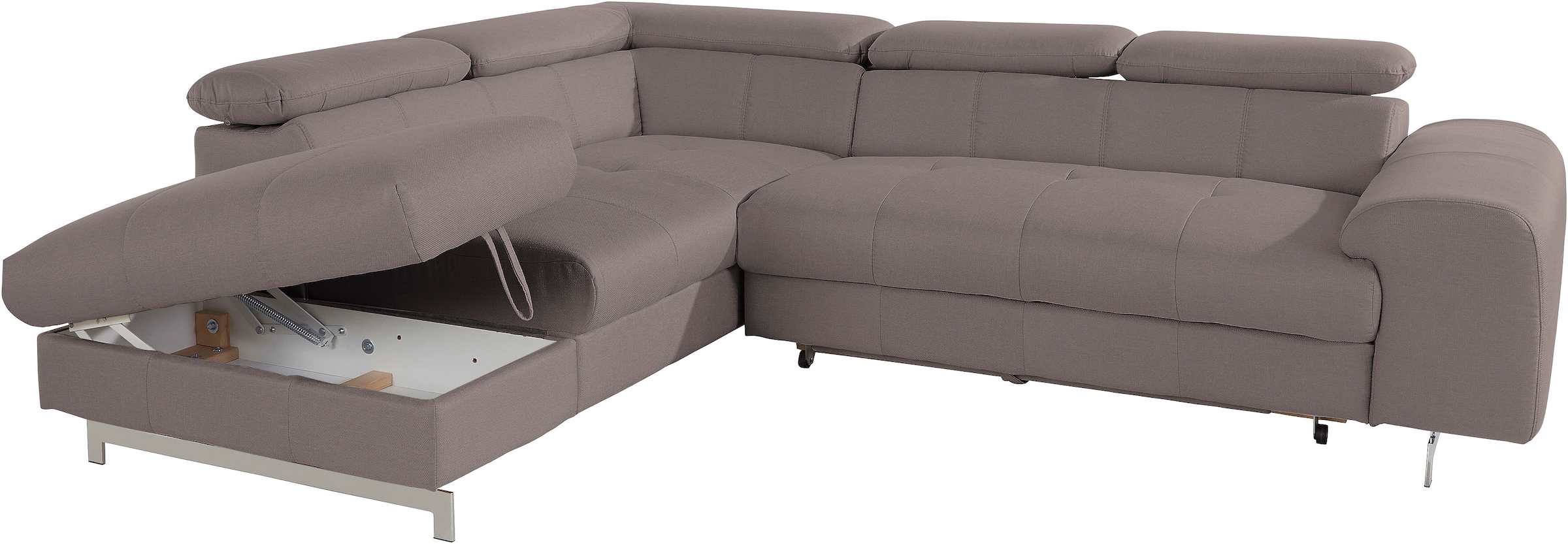COTTA Ecksofa »Chef L-Form«, mit Kopfteilverstellung, wahlweise mit Bettfunktion