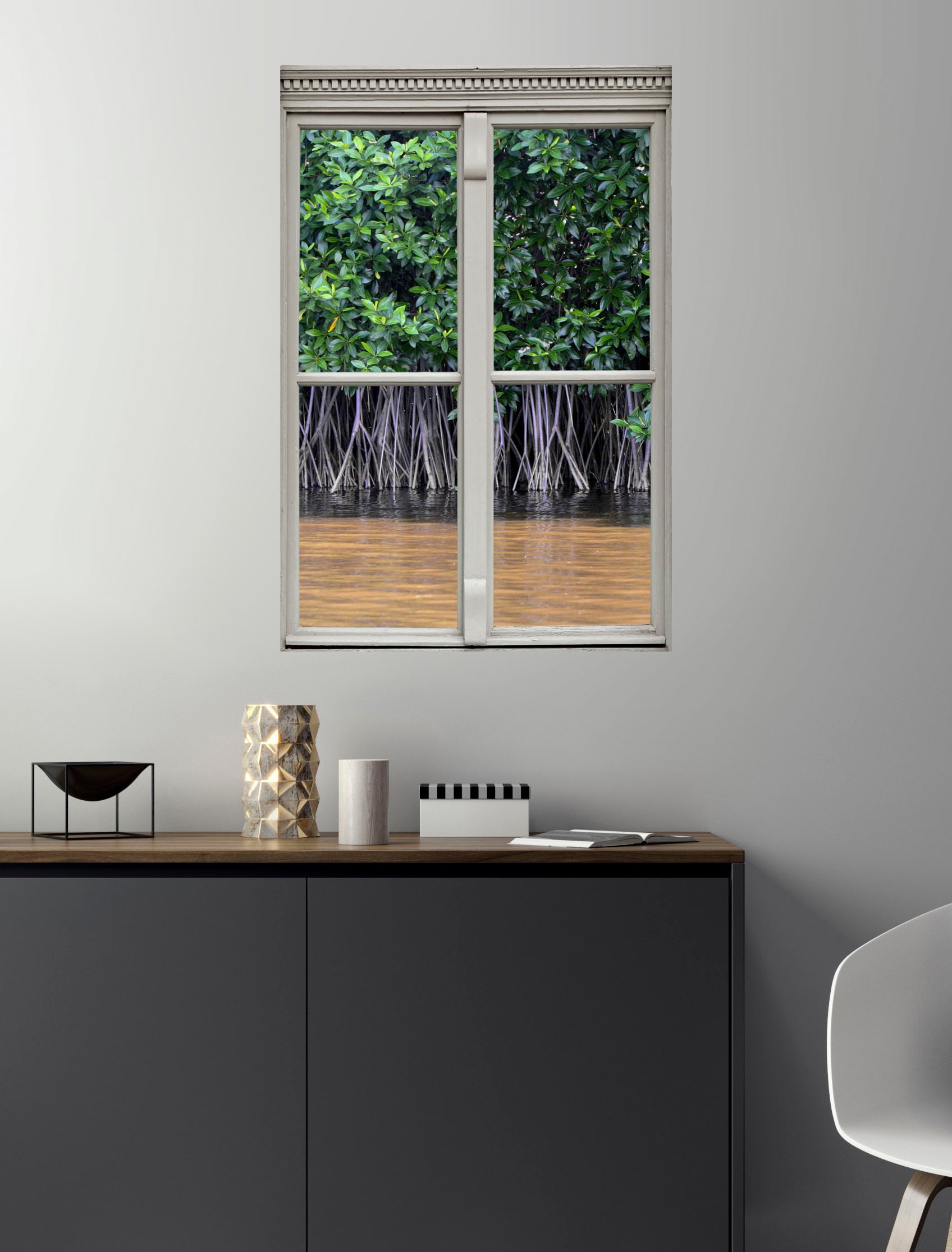 queence Wandsticker »Mangroven«, Wandsticker, Wandbild, selbstklebend, 3D, Fenster