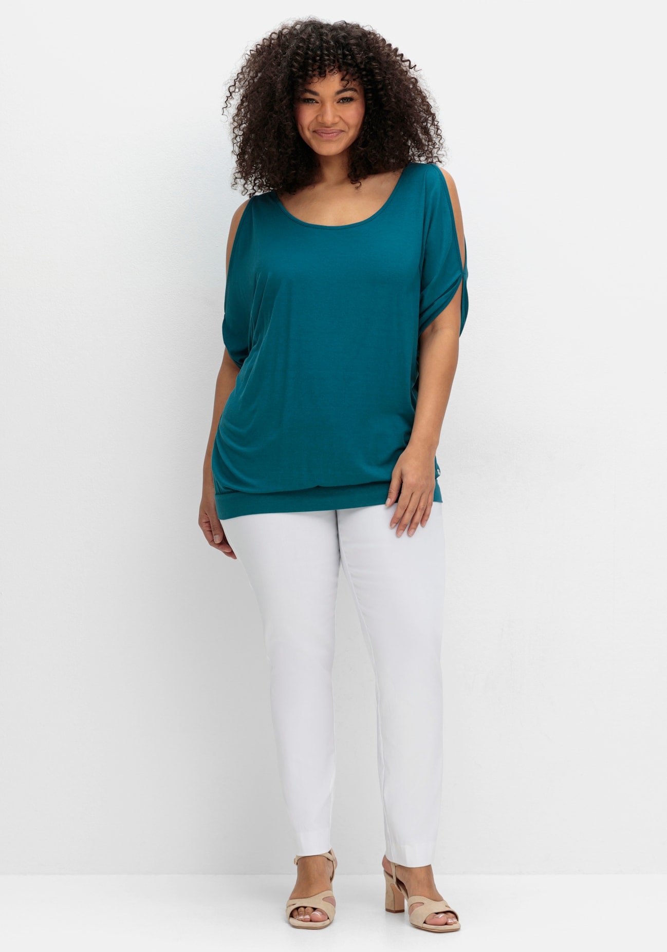 Sheego Fledermausshirt »T-Shirt«, (1 tlg.)