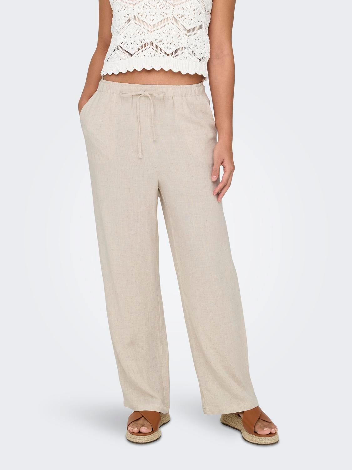 ONLY Schlupfhose "ONLSIESTA MW PULL-UP LINEN BL PNT NOOS", Sommerhose günstig online kaufen