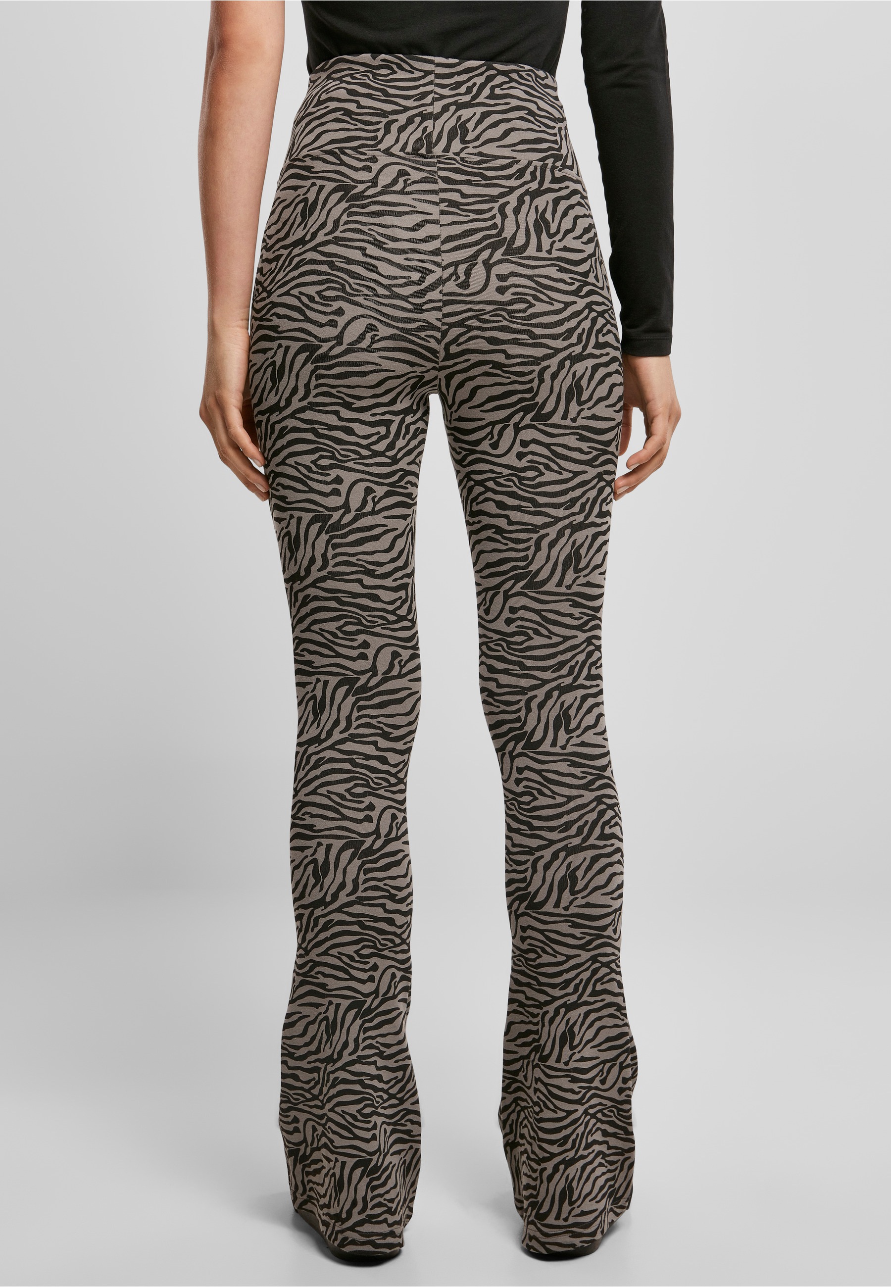 URBAN CLASSICS Leggings »Urban Classics Damen Ladies High Waist Zebra Boot Cut Leggings«