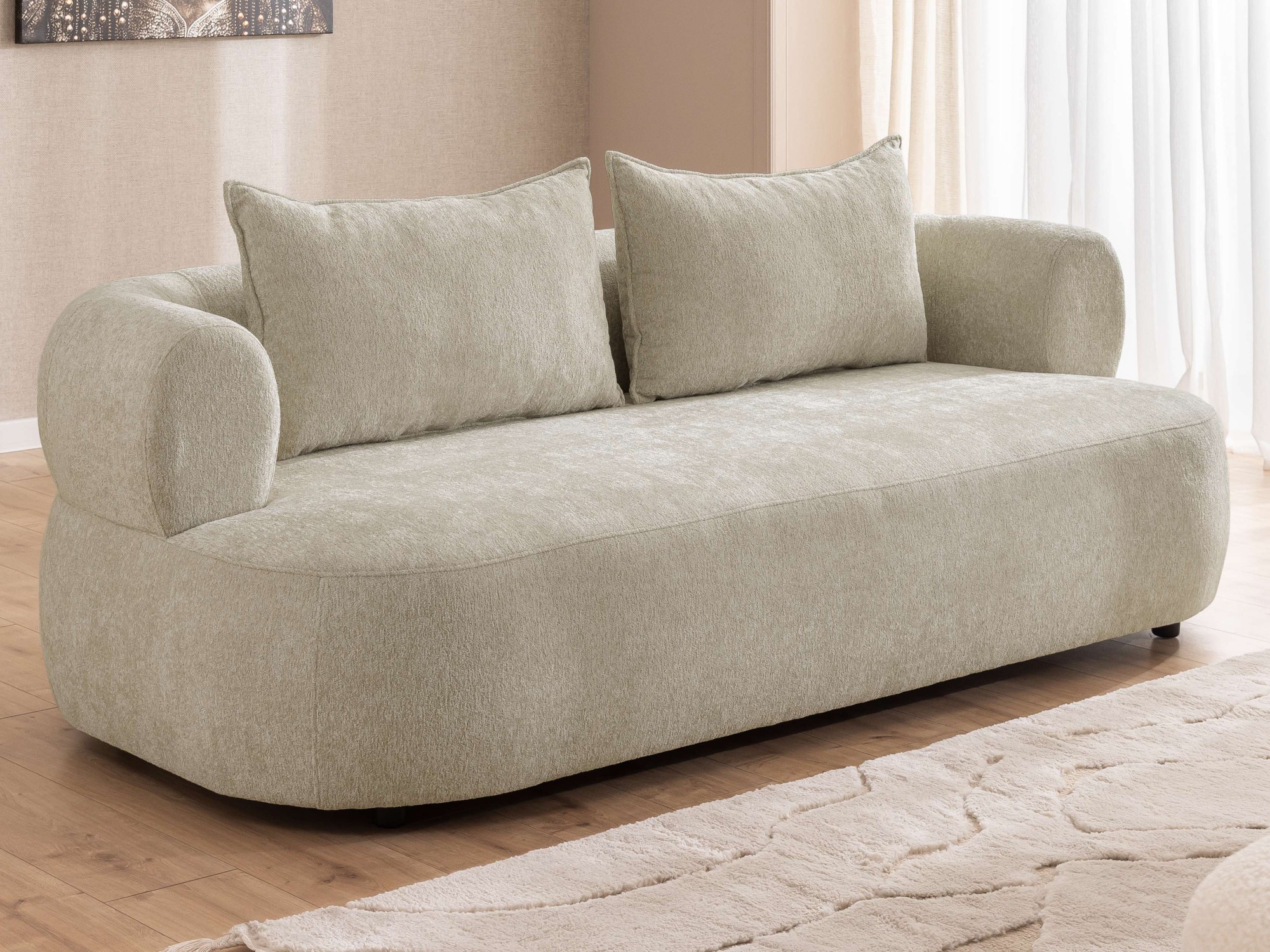Home affaire 3-Sitzer "LUSSAC 3-Sitzer Design-Sofa mit Zierkissen, Maße B/T günstig online kaufen