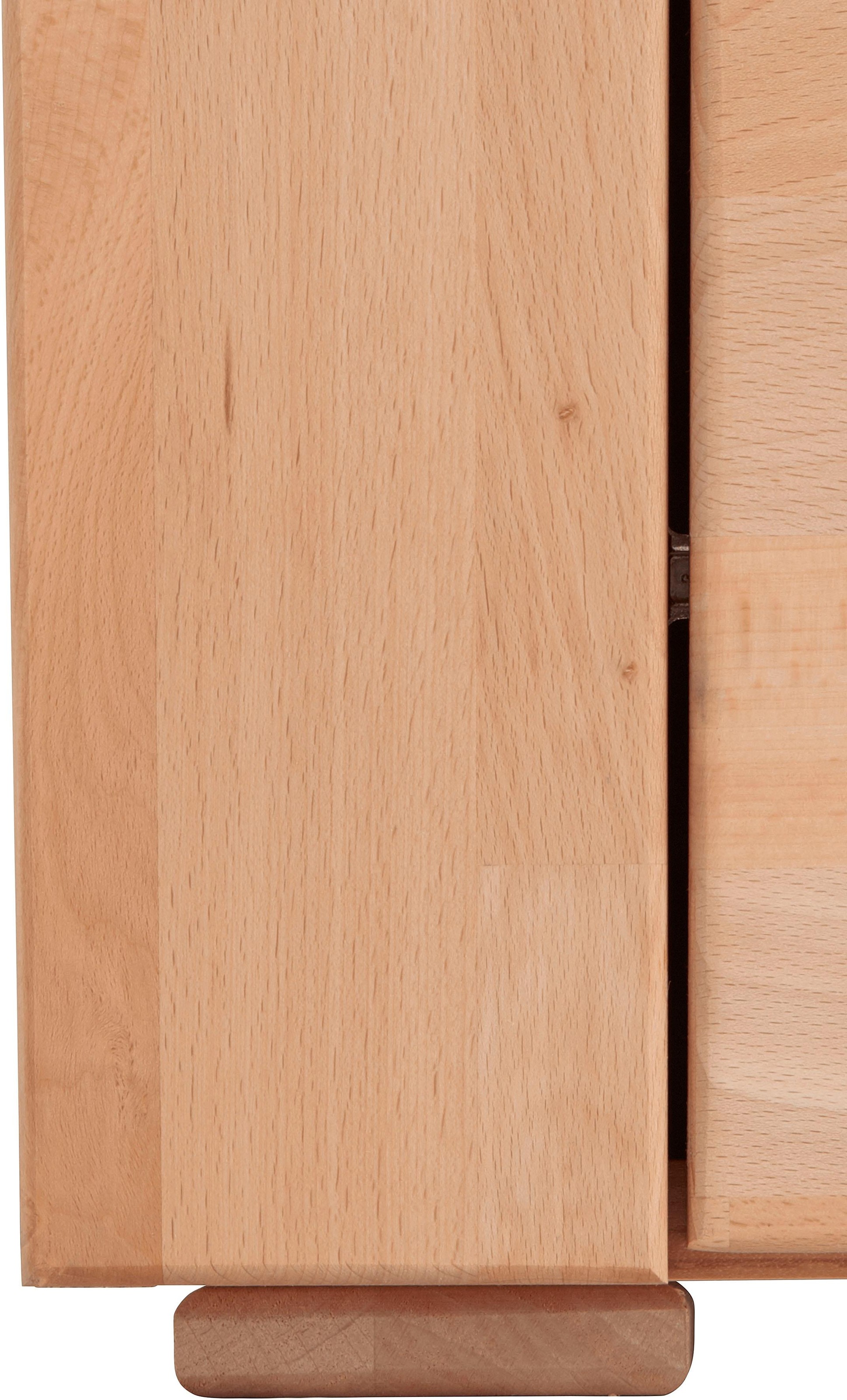 Home affaire Kommode »Celle,90cm breit,35 cm tief, Fronten Massivholz«, Holz massiv, Holzwerkstoff, Metall Griffe,3 breite Fächer