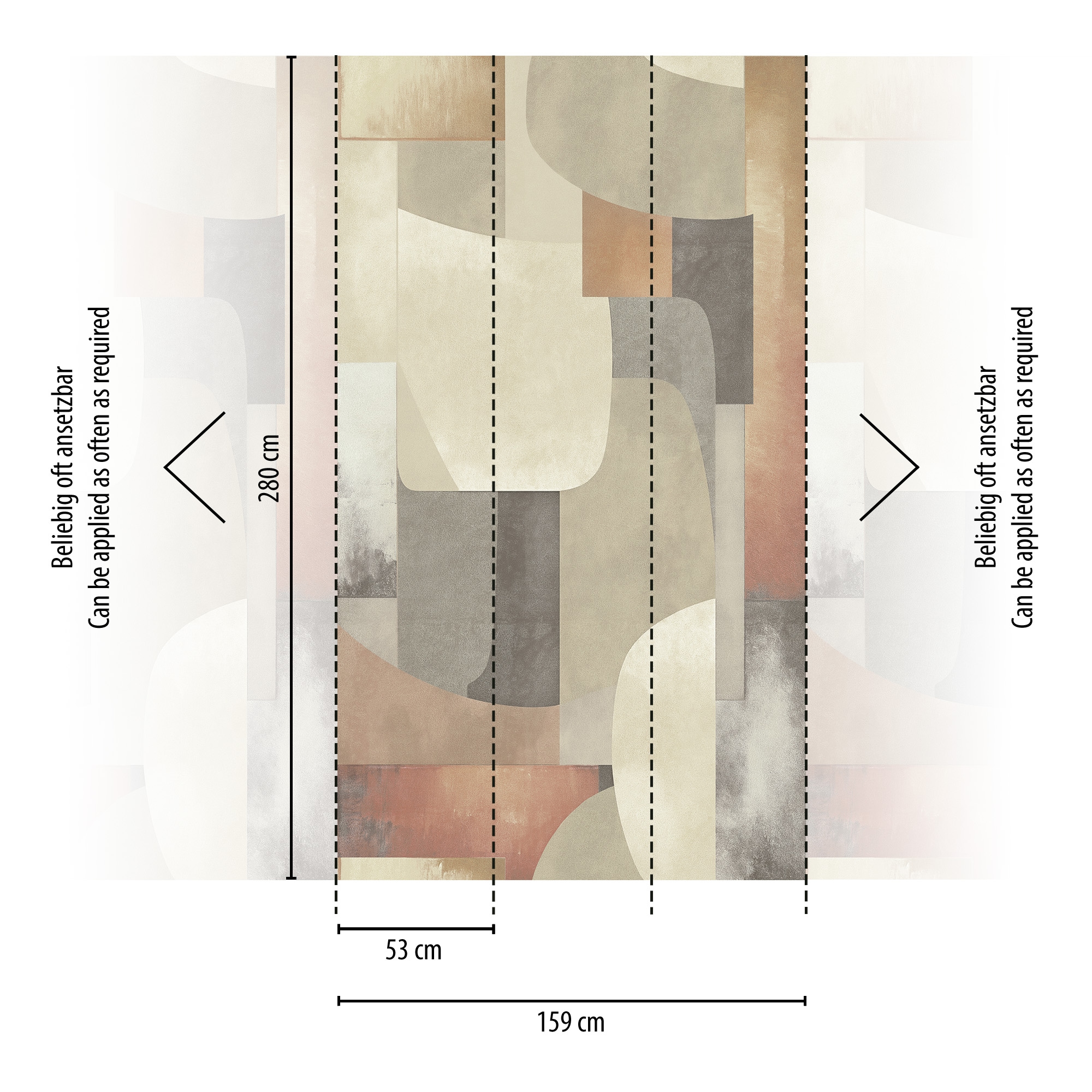 CosmoLiving by Cosmopolitan Vliestapete »Gustav Fototapete erweiterbar« matt strukturiert Abstrakte Formen in warmen Naturtönen