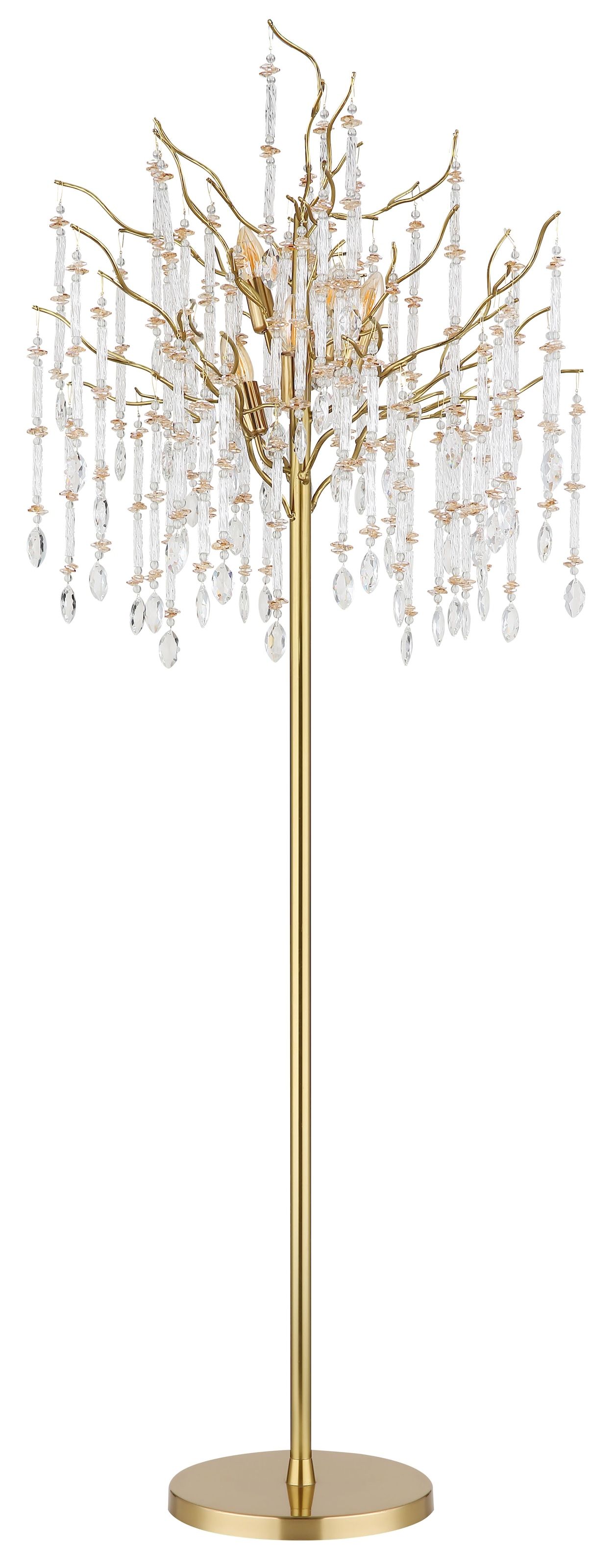 GLOBO LIGHTING Stehlampe »GLORIA« E14 1 Stk. Stehlampe in Gold matt mit warmem Kristalllicht