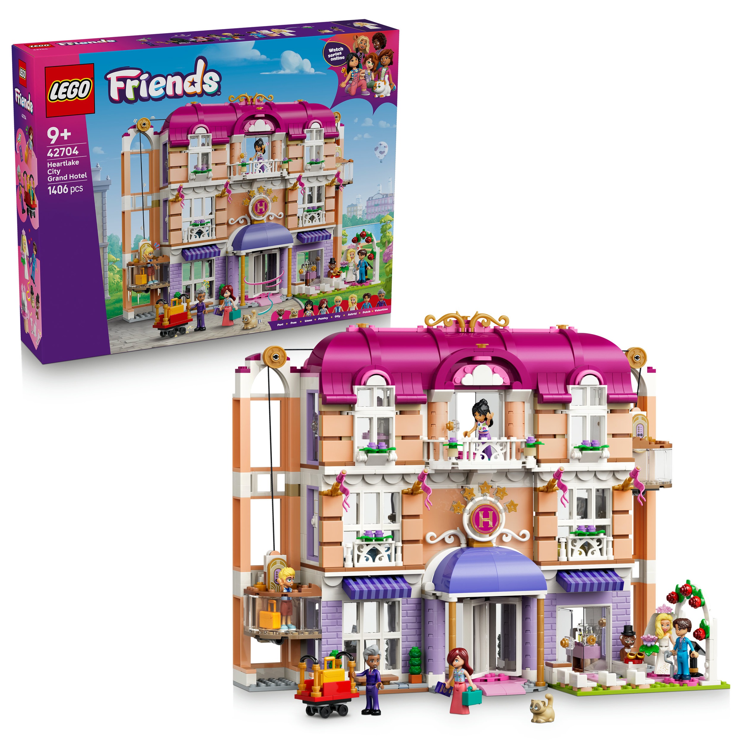 "Konstruktionsspielsteine LEGO ""Das Grandhotel von Heartlake City (42704), LEGO Friends"", bunt, Spielbausteine, Kinder, Kunststoff, Made in Europe"
