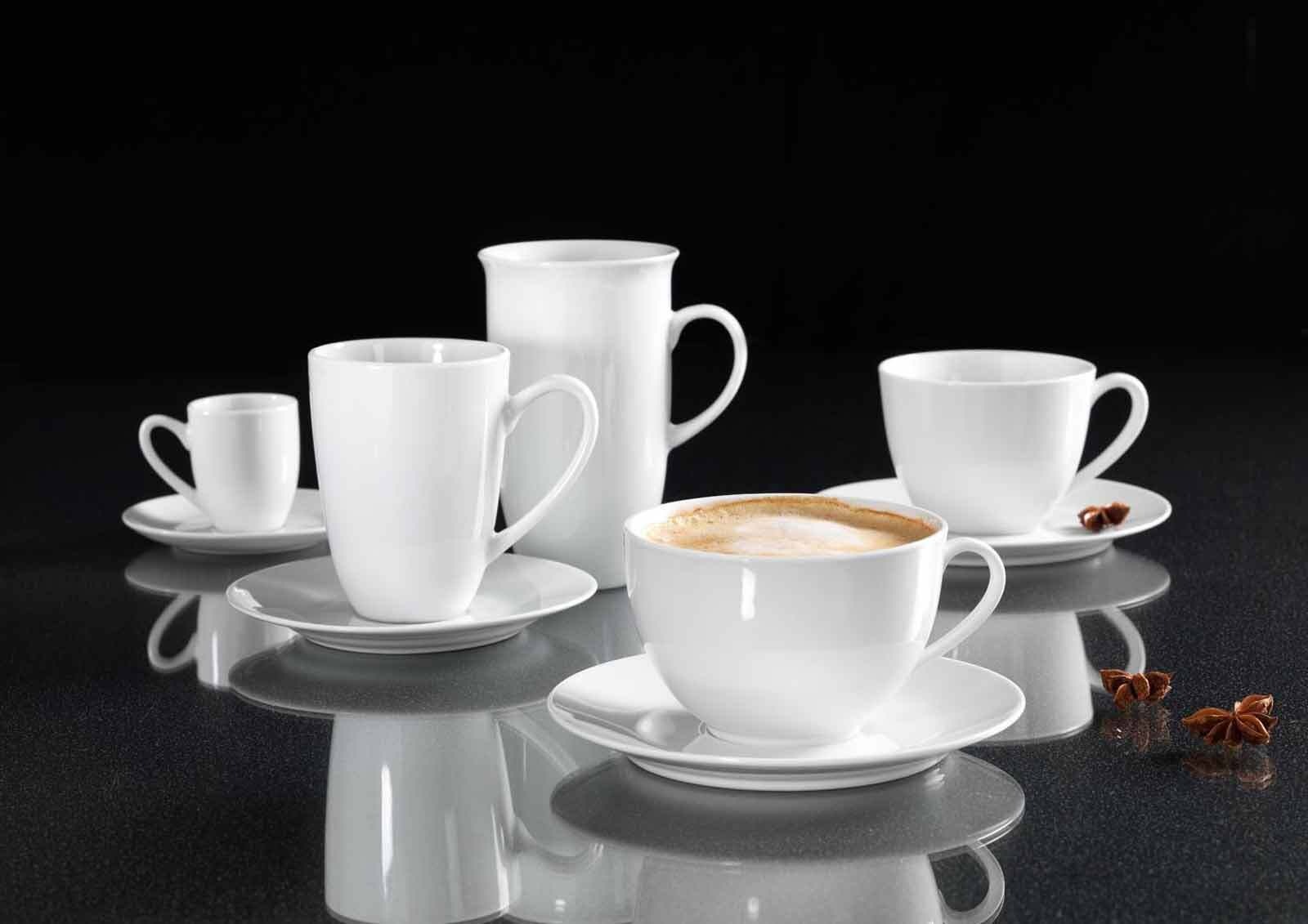 Untertasse RITZENHOFF & BREKER "Cappuccinountertassen Bianco ø 16.0 cm 4er Set weiß", weiß, L:16cm, Speiseteller 3