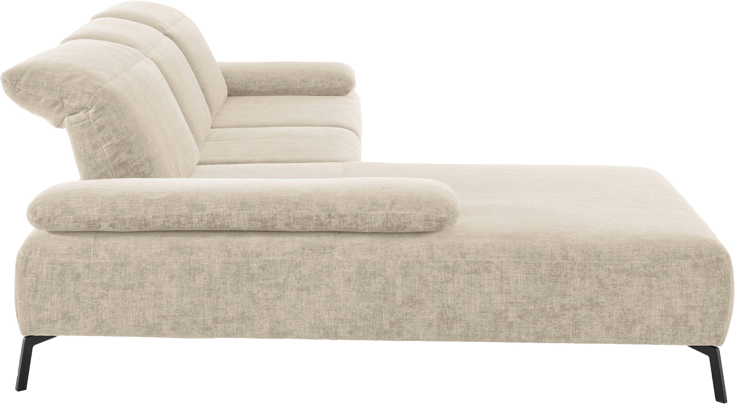 Home affaire Ecksofa »Liora, L-Form mit verstellbarem Kopfteil, Breite 291 cm« klappbare Armlehne, Tonnentaschenfederkern&saugroboterfreundliche Höhe