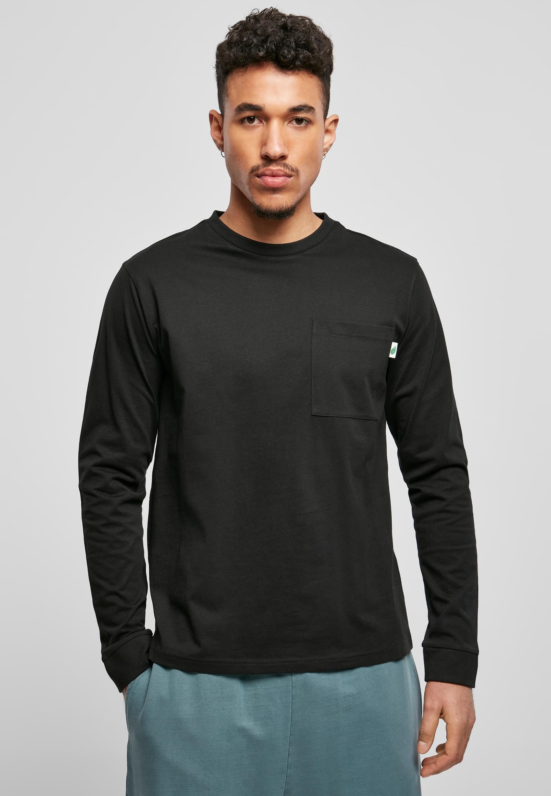 URBAN CLASSICS Longsleeve »Urban Classics Herren Organic Basic Pocket LS«, (1 tlg.)