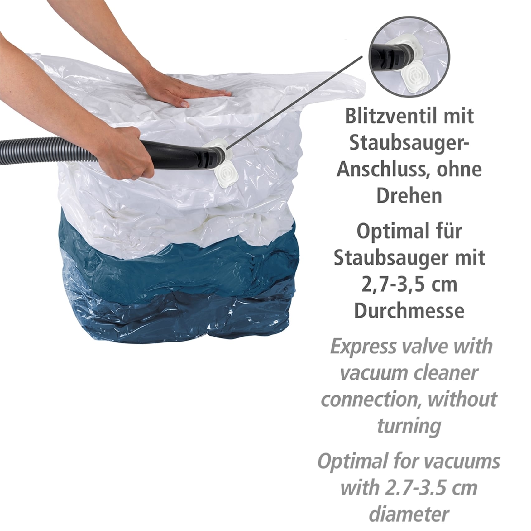 WENKO Vakuumierbeutel »Modell Cube« Vakuum Aufbewahrungsbeutel, 2 x Cube S und 2 x Cube L