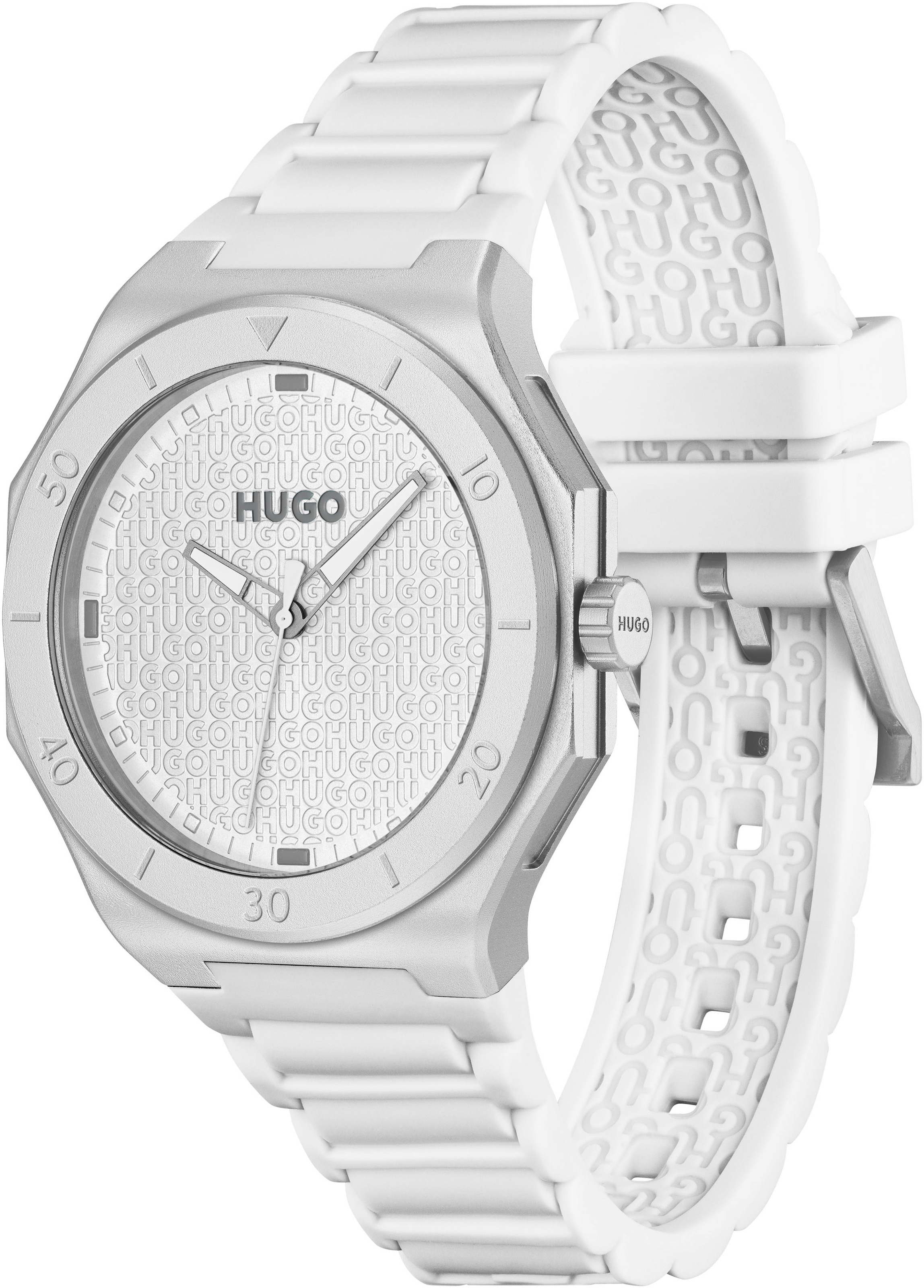 HUGO Quarzuhr »#GRAIL LIGHT«, Armbanduhr, Herrenuhr, Silikonarmband, analog
