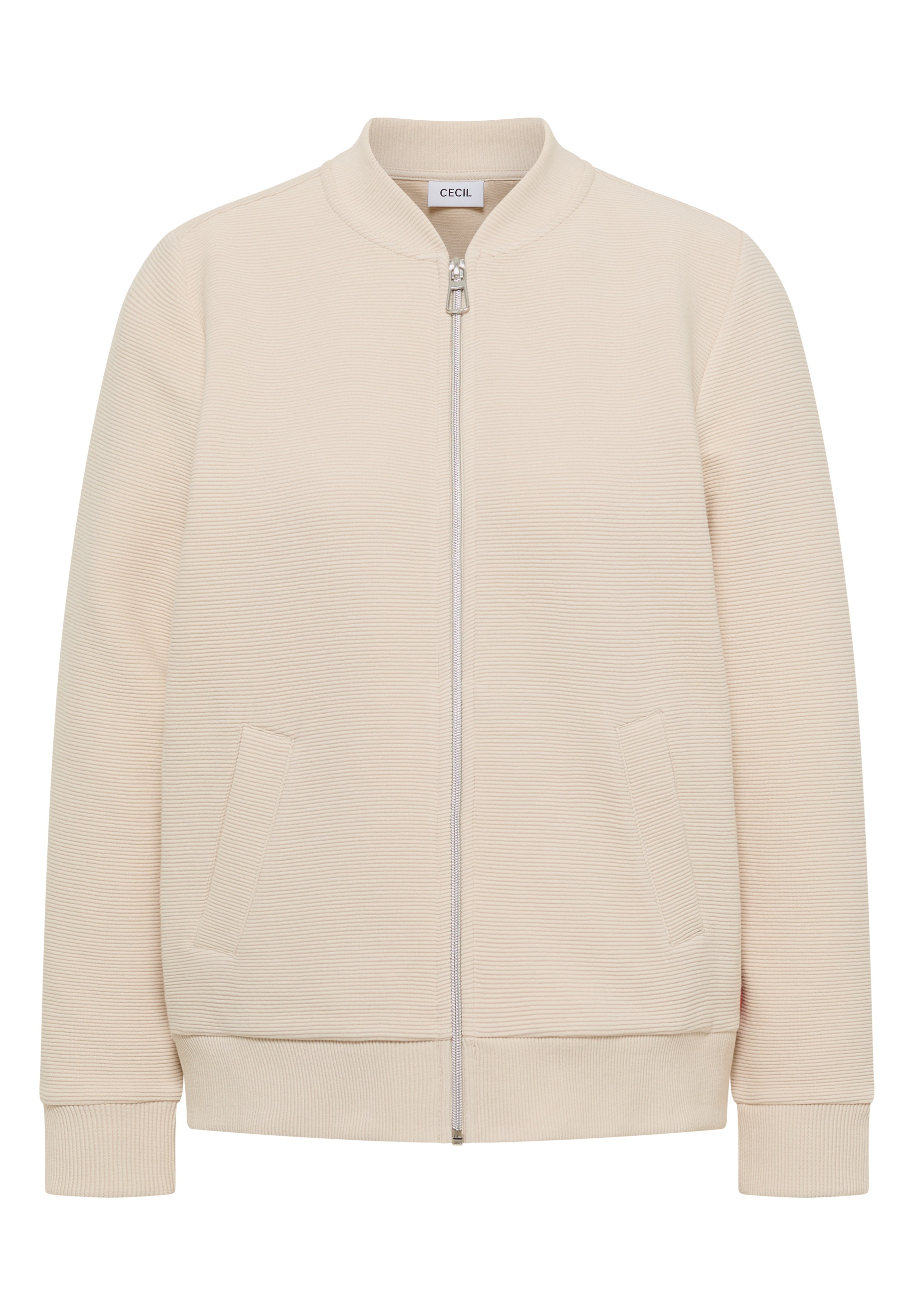 Cardigan CECIL, Damen, Gr. XL (44), pearl beige, Web, 77% Baumwolle, 20% Polyester, 3% Elasthan, unifarben, comfort fit normal, Rundhals, Bündchen, Strickjacken, mit Rundhalsausschnitt 3