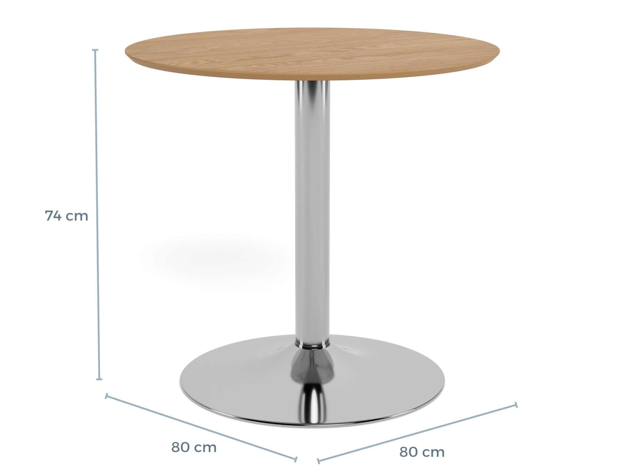 ACTONA GROUP Bartisch »Ibiza, Bistrotisch« Tisch,Eiche,Chrom Stahl,80x74cm