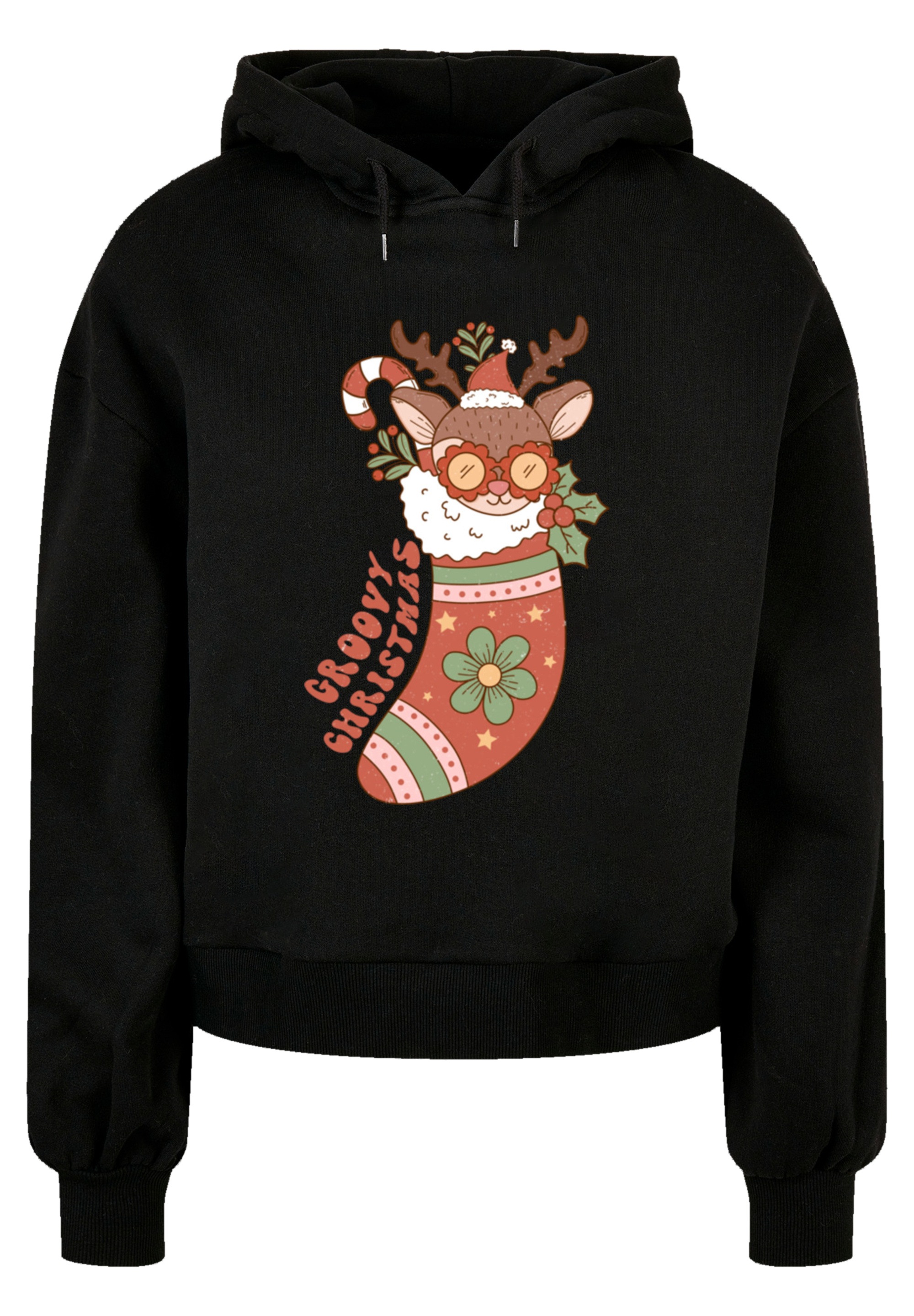 F4NT4STIC Kapuzenpullover »Groovy Weihnachten Hippie Reindeer«, Premium Qualität, Christmas Collection