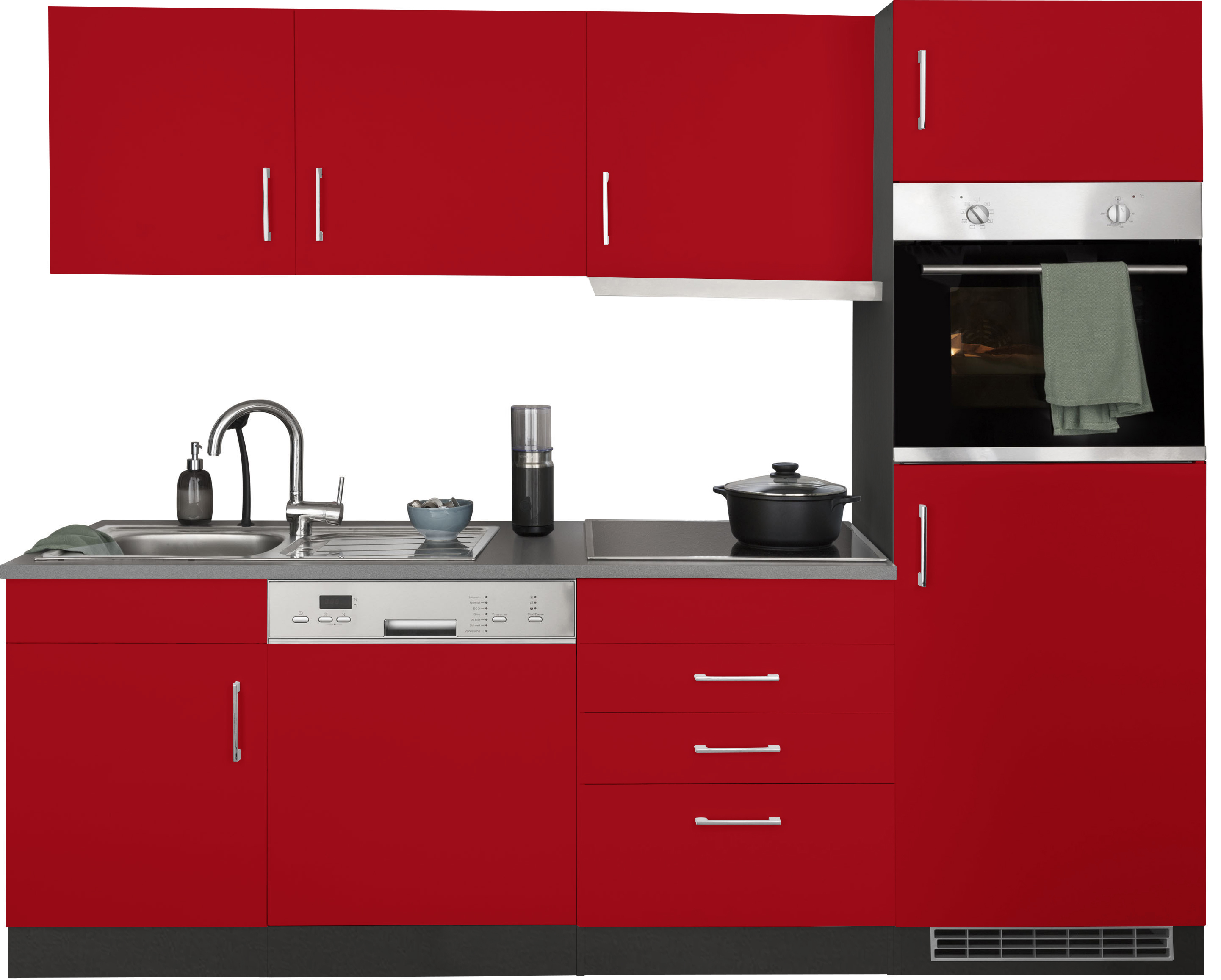 KOCHSTATION Küchenzeile "KS-Paris" Breite 230 cm, wahlweise mit E-Geräten und Induktion