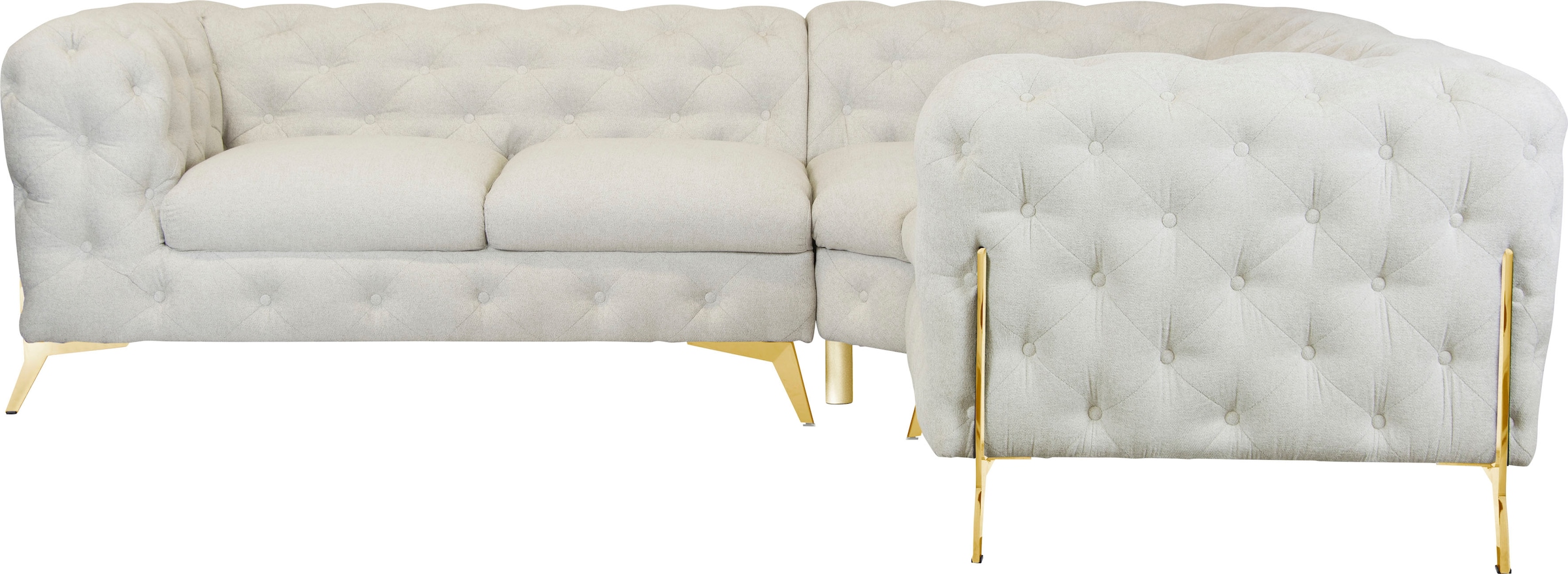 Home affaire Chesterfield-Sofa "Amaury L-Form" moderne Chersterfield-Optik, günstig online kaufen
