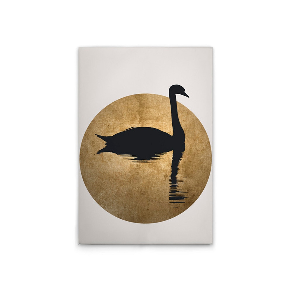 A.S. Création Leinwandbild "The Swan 2 - Wandbild Creme Schwarz Gold Keilra günstig online kaufen